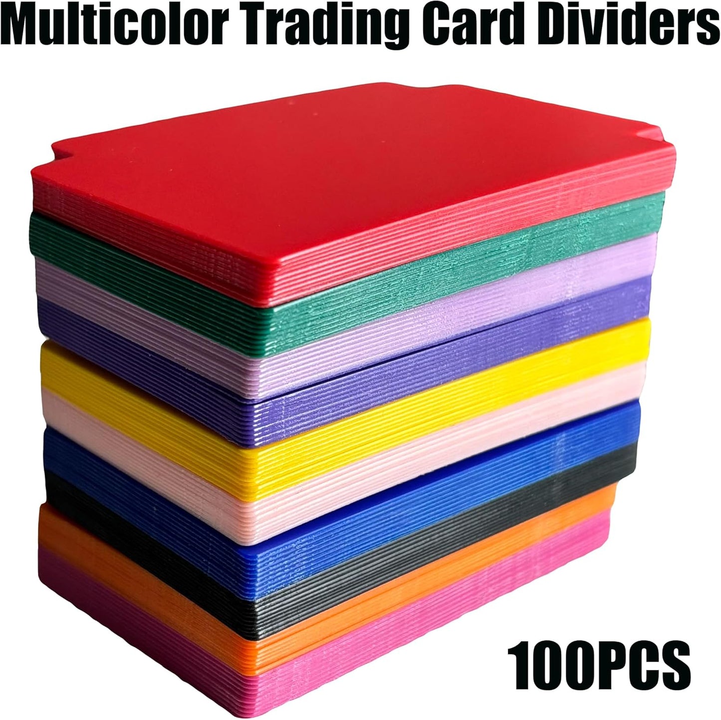 100PCS Trading Card Dividers, 2.7 x 3.8 Inches, 10 Colors, Premium Plastic Card Separator for Sports Game