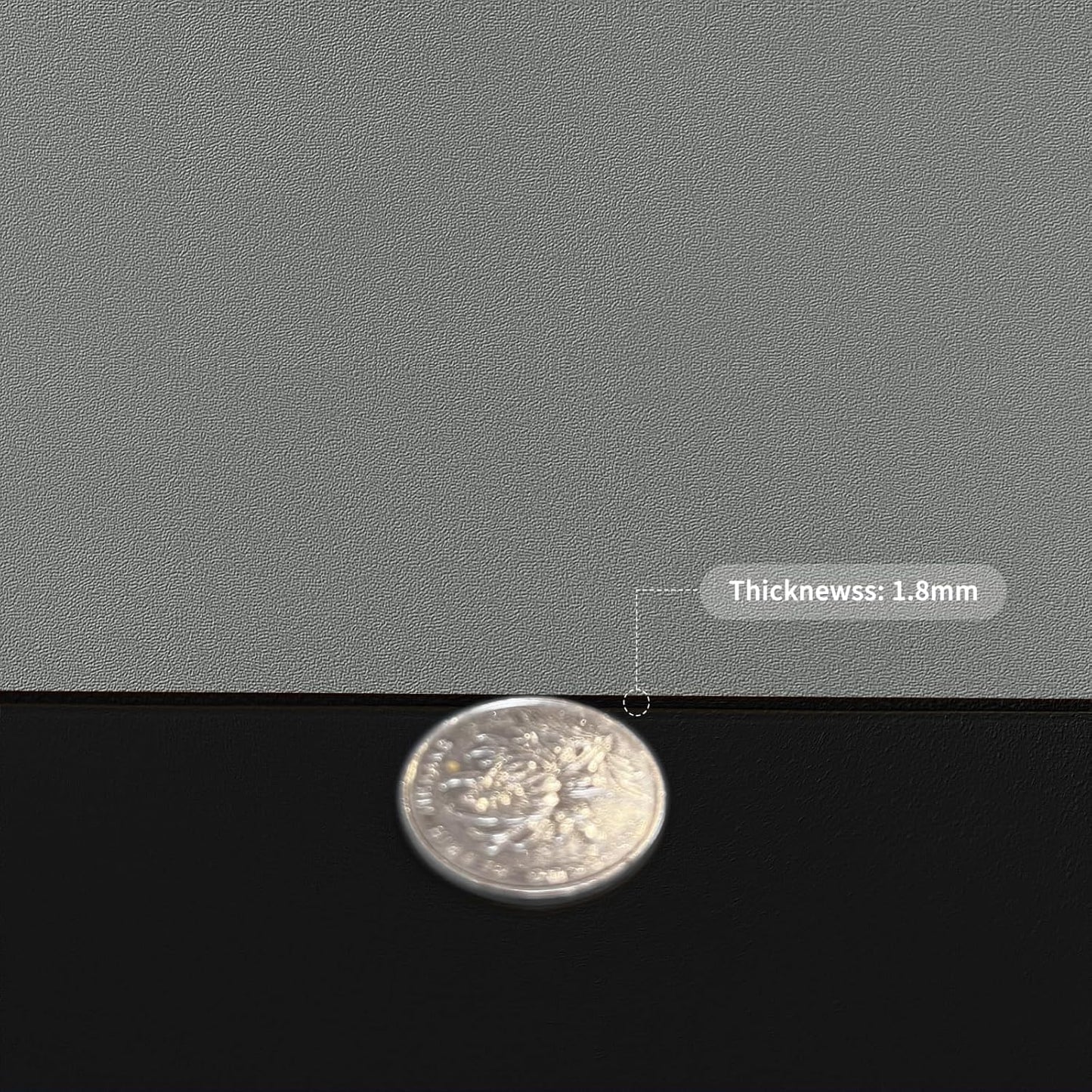 Leather Desk Mat,1.8mm Thick,12x42 Inch Desk Cover,Desk Protector Mat,Dresser Cover Top,Nail Table Mat,Dresser Cover,Quartz Countertop Protector,Table Sticker Cover(Black+Gray,12×42)