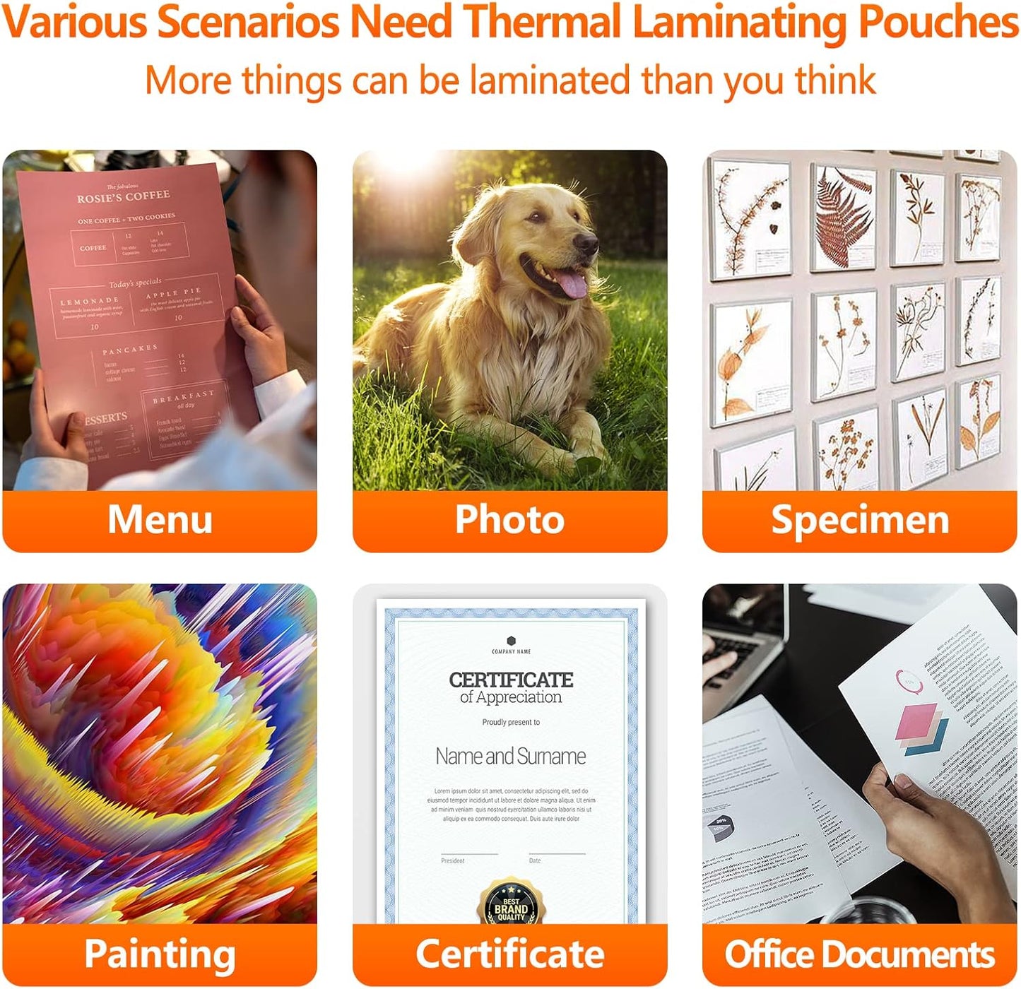 Thermal Laminating Pouches, 9 x 11.5 Inches Laminating Sheets, 3 mil Thick Laminate Sheets, 6000 Pack,Clear