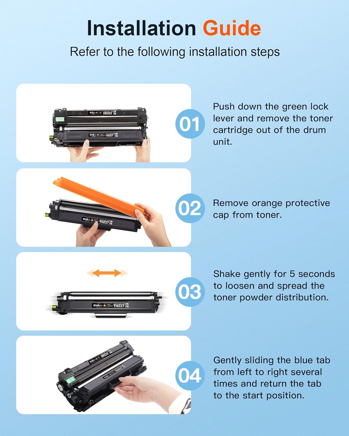 E-Z Ink Pro Compatible Toner Cartridge Replacement for Brother TN227 Toner TN223 TN227 High Yield Toner Cartridge for Brother MFC-L3770CDW HL-L3270CDW HL-L3290CDW MFC-L3710CW (5 Pack)