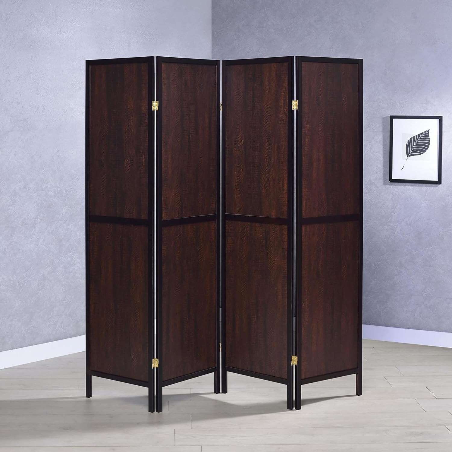 NicBex Room Divider 4 Panel Room Dividers with Sleek Legs Partition Room Dividers and Folding Privacy Screens Wall Divider for Home, Office, Room Separation,69.5"W x 0.75"D x 70.25"H, Rustic Tobacco - Lumora Desk