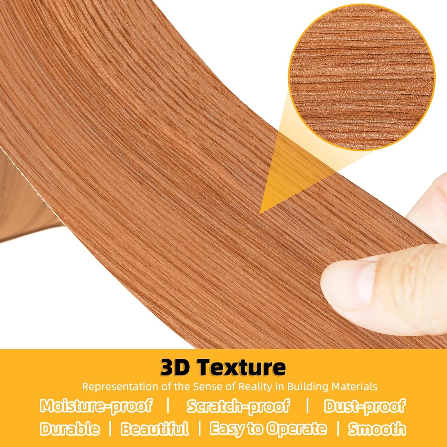 GSCIT Club Red Oak Wood Tape, 2.4 inch X 15ft Self Adhesive Wood Grain Repair Patch for Tables, Chairs, Baseboards, Doors, Windows, Floors, Handicraft DIY.