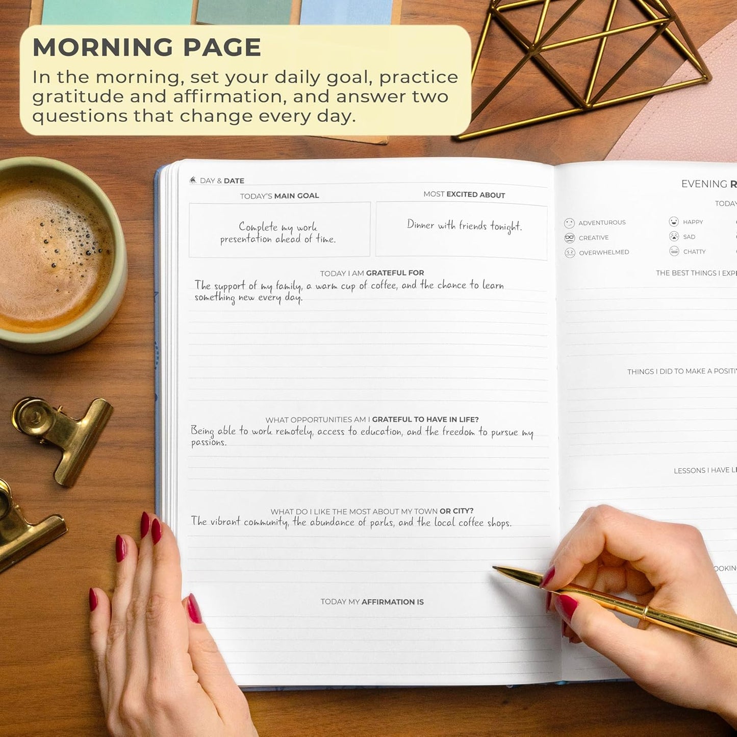 Clever Fox Gratitude Journal Large – Happiness, Positivity & Affirmation Journal – Inspirational Daily Notebook, 3 Months, 8.3x11” (Periwinkle)