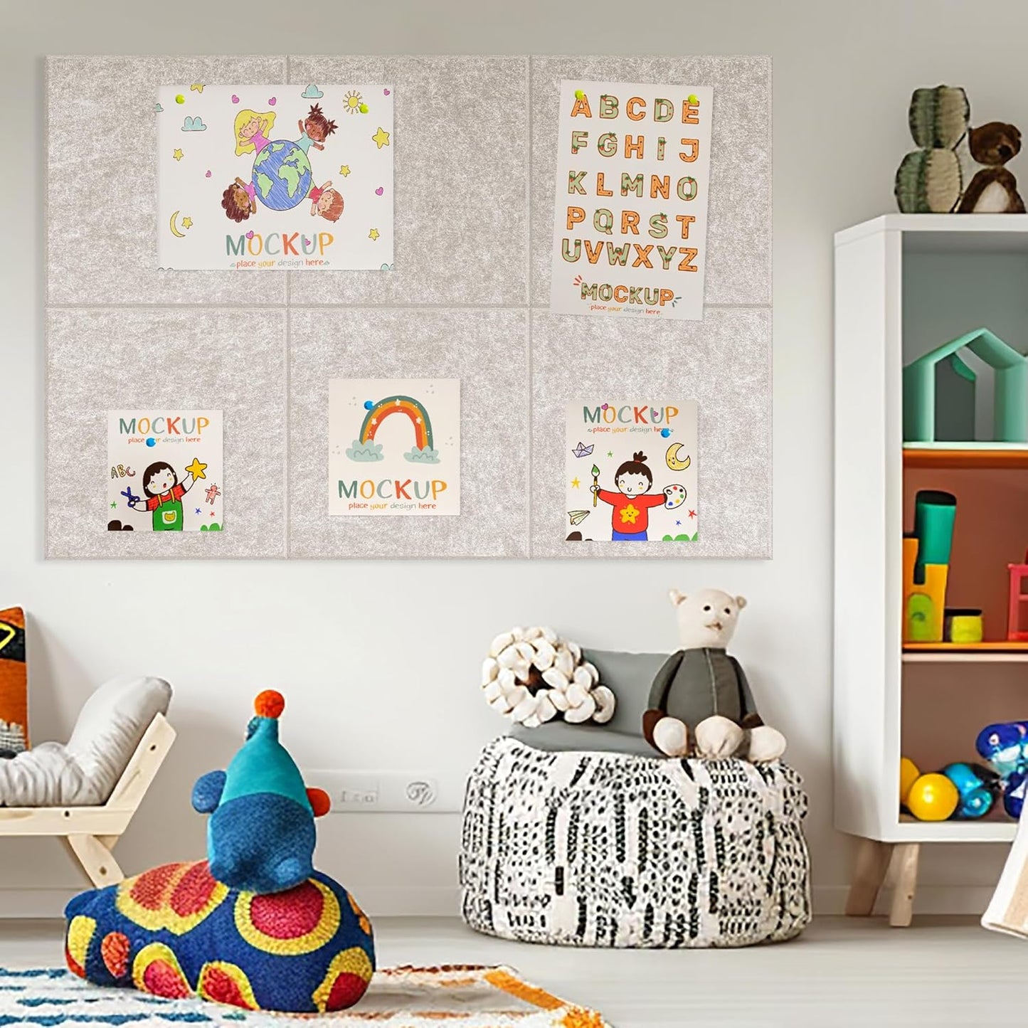 AKTOP Cork Board Bulletin Board 24"x36", 6 Pack Removable Felt Cork Board Tiles for Wall, Large Corkboard Notice Pin Board for Office, School & Home,24 Safe Adhesive Tabs, 20 Push Pins, Latte - Lumora Desk