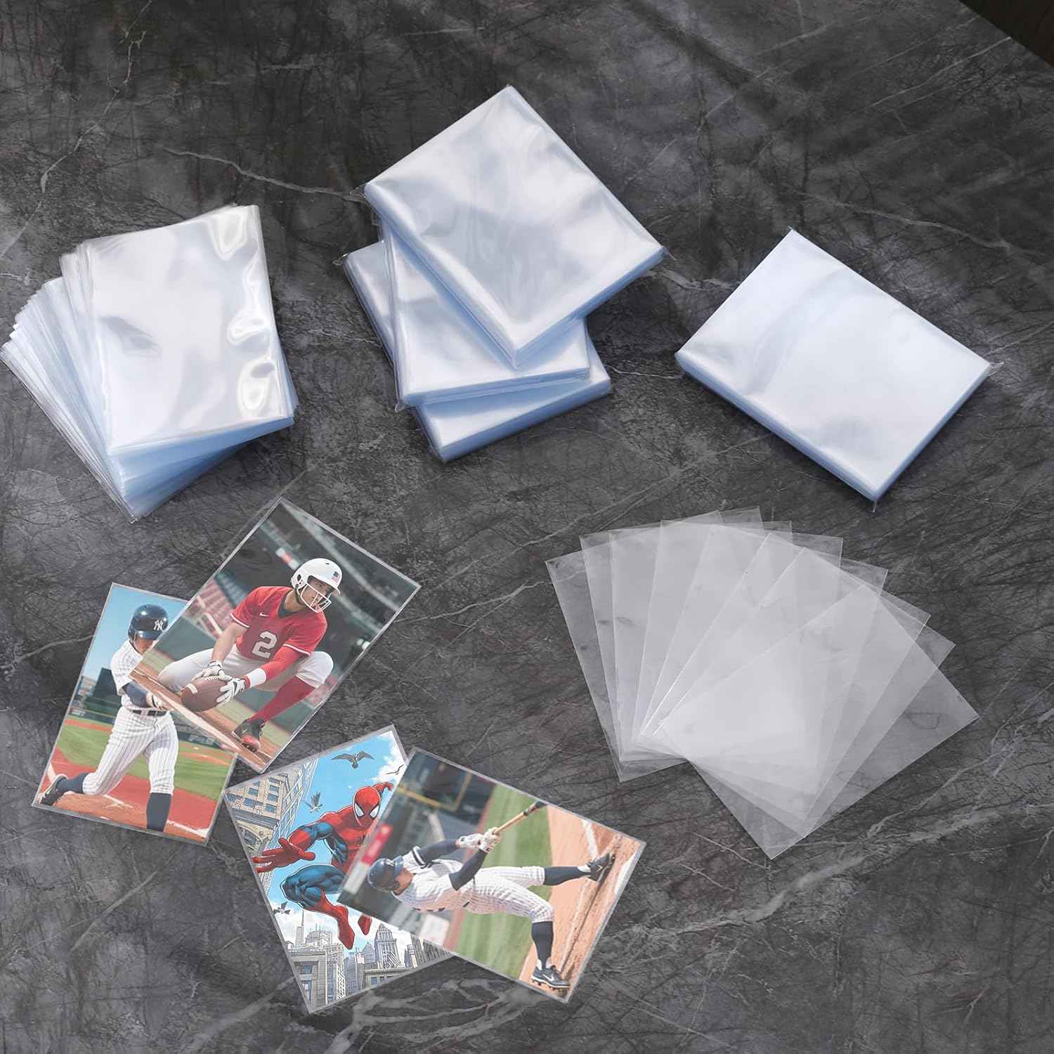 Empsun 600 Count Clear Penny Soft Sleeves: Trading Card Sleeves, Soft Protectors Fit for Standard Cards, Sports Cards, TCG/MTG Game Cards, Baseball Cards