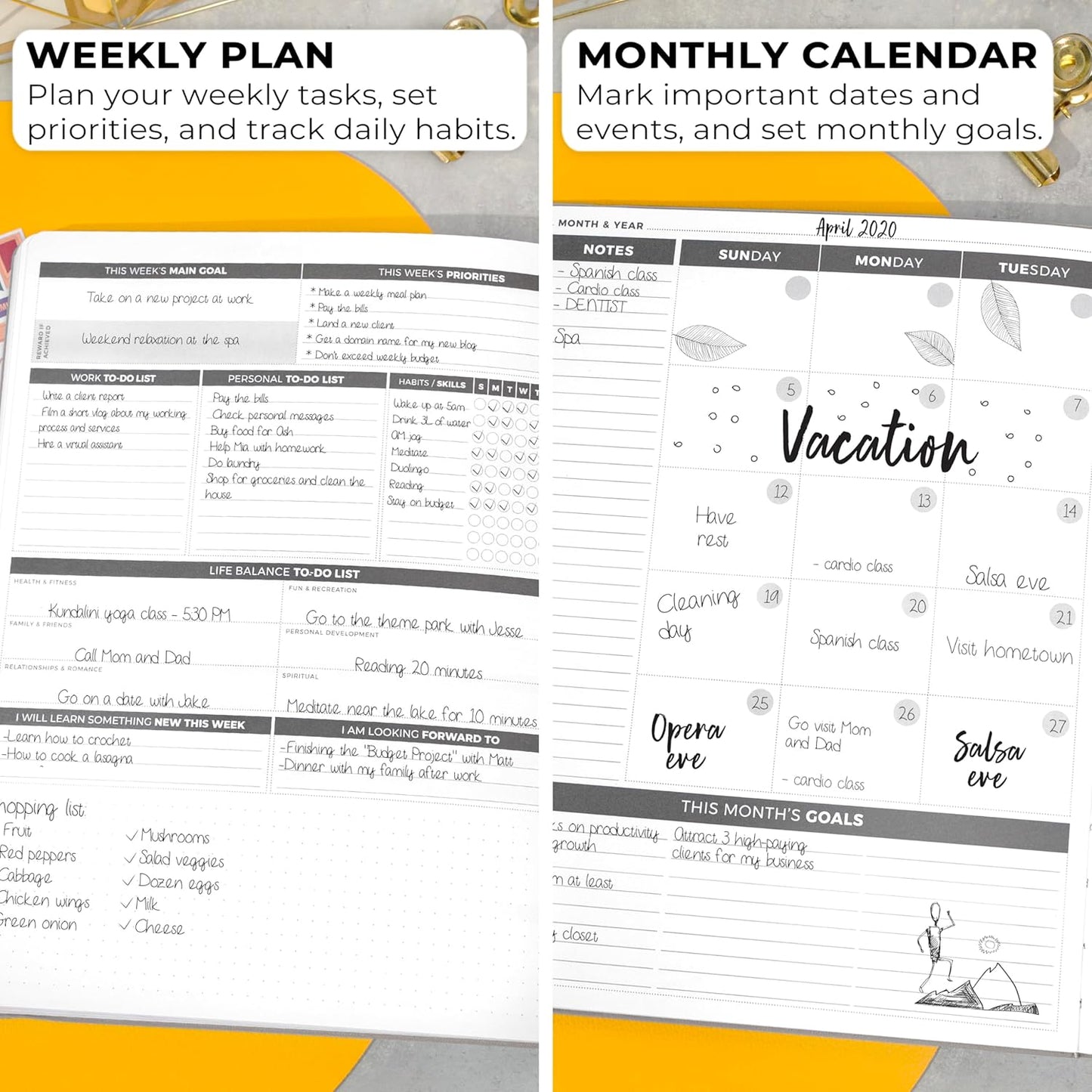 Clever Fox Planner Daily PRO - 8.5 x 11" A4 Size Daily Life Planner and Gratitude Journal to Increase Productivity, Time Management and Hit Your Goals - Undated - Lasts 3 Months (Gray)