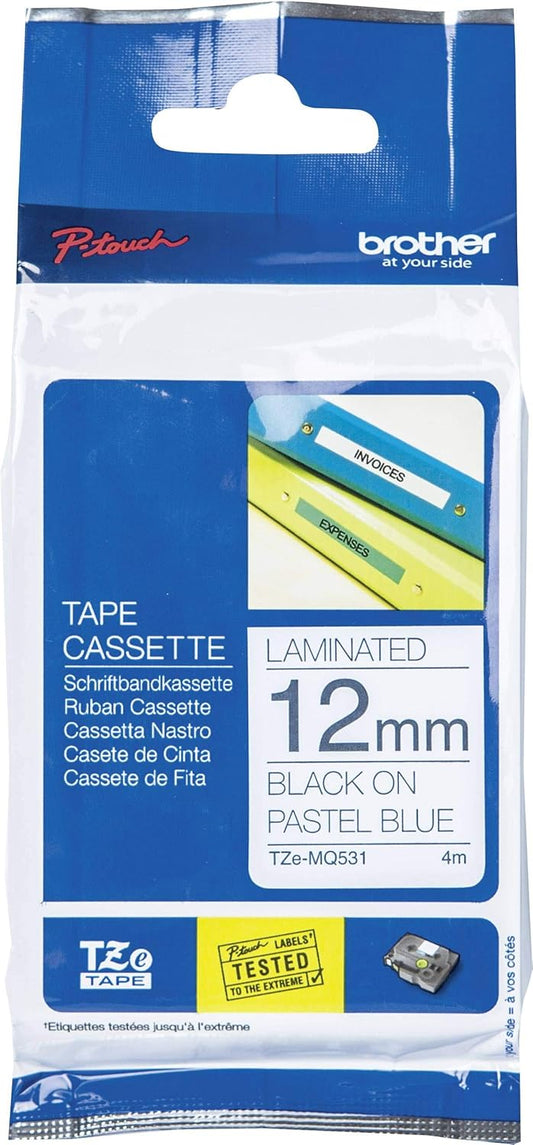 Brother Genuine P-touch TZE-MQG35 Tape, 1/2" (0.47") Wide Standard Laminated Tape, White on Lime Green, Laminated for Indoor or Outdoor Use, Water-Resistant, 0.47" x 16.4' (12mm x 5M), TZEMQG36