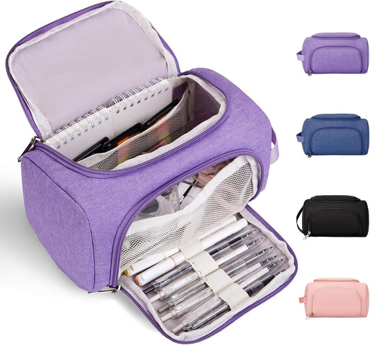 Large Pencil Pouch,Pencil Case Aesthetic,Zipper Pencil Box For Girls Back To School Supplies Emergency Bag Makeup Bag (Purple)