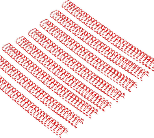 100 Pack Double Loop Wire Binding Spines, 3 to 1 Pitch,1/2 Inch Wire Cinch Book Binding Fit for School Office Notebook Maker, YolieraArt Metal Spiral for Bindings, (100 Sheet Capacity, Red)