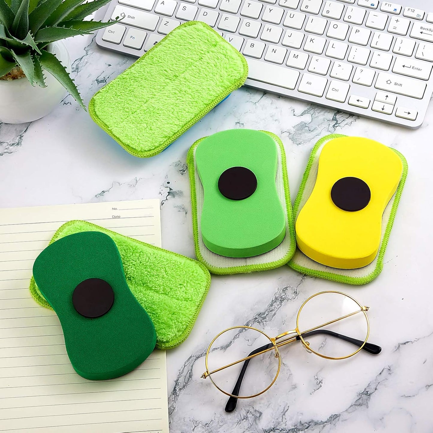 Zonon 3 Pcs Pcs Chalk Eraser Bulk Chalk Board Chalkboard Erasers Dust Free for Blackboard Dry White Board Whiteboard Magnetic Reusable for Classroom Markers, Home and Office (Blue)