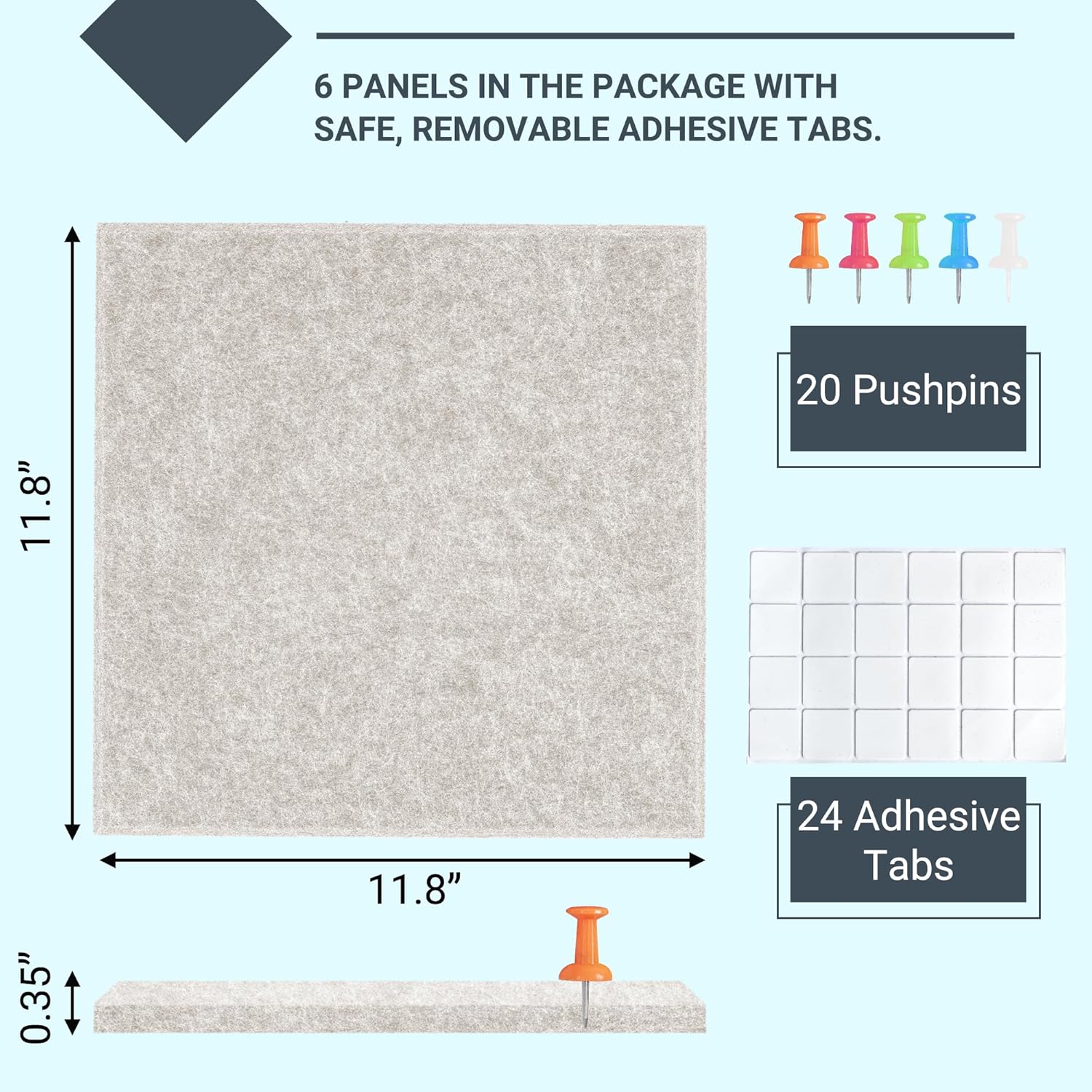 AKTOP Cork Board Bulletin Board 24"x36", 6 Pack Removable Felt Cork Board Tiles for Wall, Large Corkboard Notice Pin Board for Office, School & Home,24 Safe Adhesive Tabs, 20 Push Pins, Latte - Lumora Desk