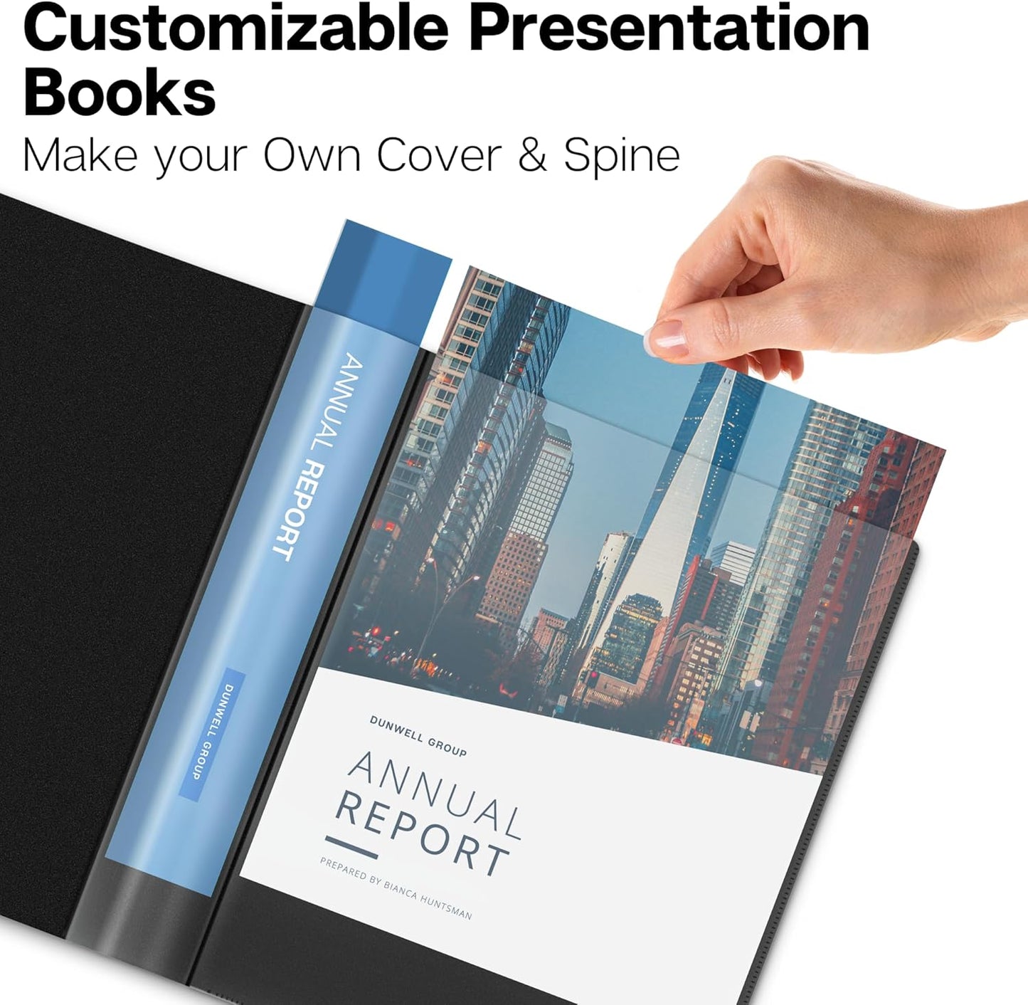 Dunwell Presentation Binder 24-Pocket, Displays 48 Pages, 8.5x11 Portfolio Binder with Plastic Sleeves, Storage and Organizer for Documents, Certificates, Projects, Photos (Black)