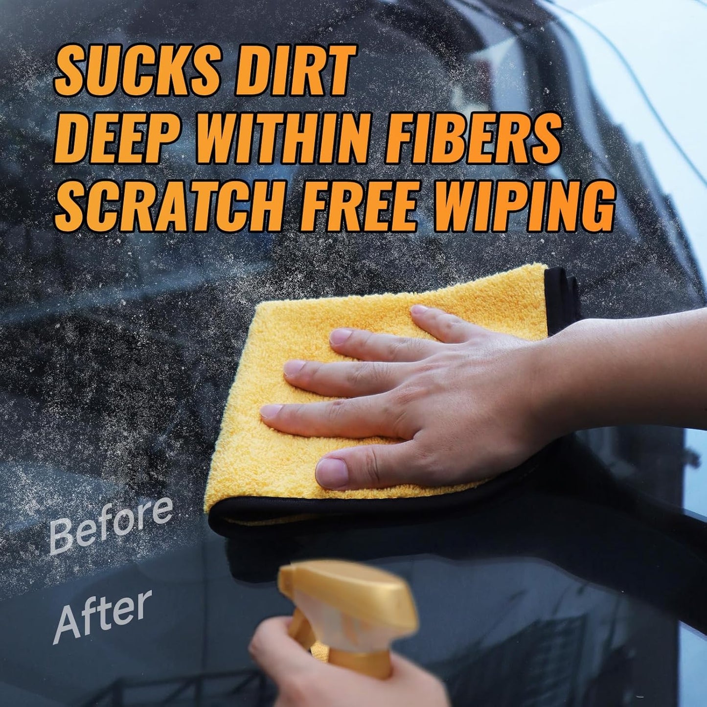 MRD's Home 3 Pack Microfiber Towels for Cars,16inch*14inch-420GSM Premium Microfiber Cleaning Cloth Car Drying Towel,Safe for Car Wash Scratch Free Strong Water Absorption