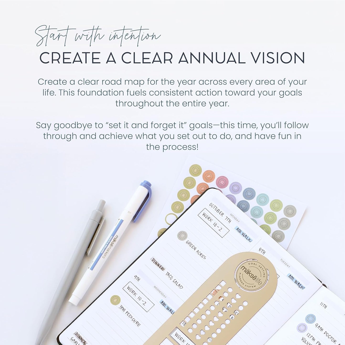 90-Day Quarterly Planner - Entrepreneur Goal Setting & Project Management, Undated 3-Month Productivity Planner for Small Business Owners, Cream
