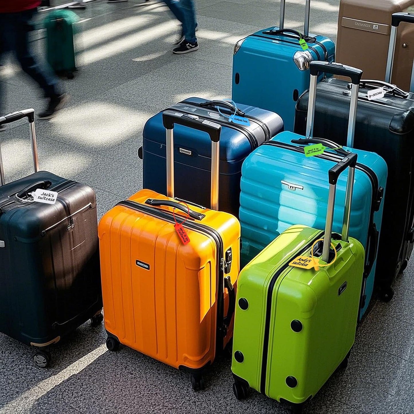 100 Red Blank Plastic Tags for Labeling Waterproof Hanging Labels Writable Tags Seal Plastic Marking Label for Clothes Bags Keys Inventory with One Marker Pen