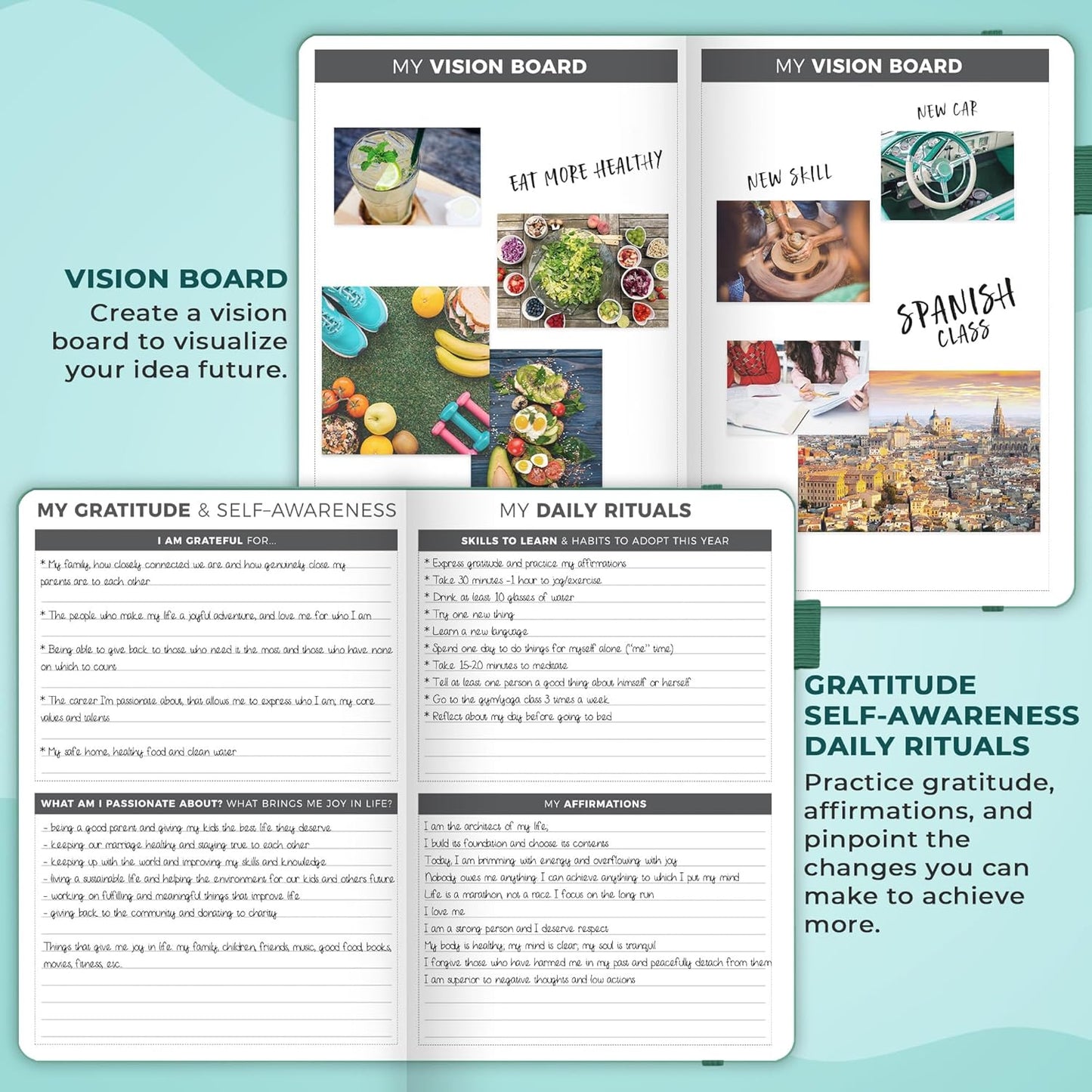 Clever Fox Planner – Undated Weekly & Monthly Planner for Productivity, Time Management & Goals – Organizer Journal – A5 (Turquoise)