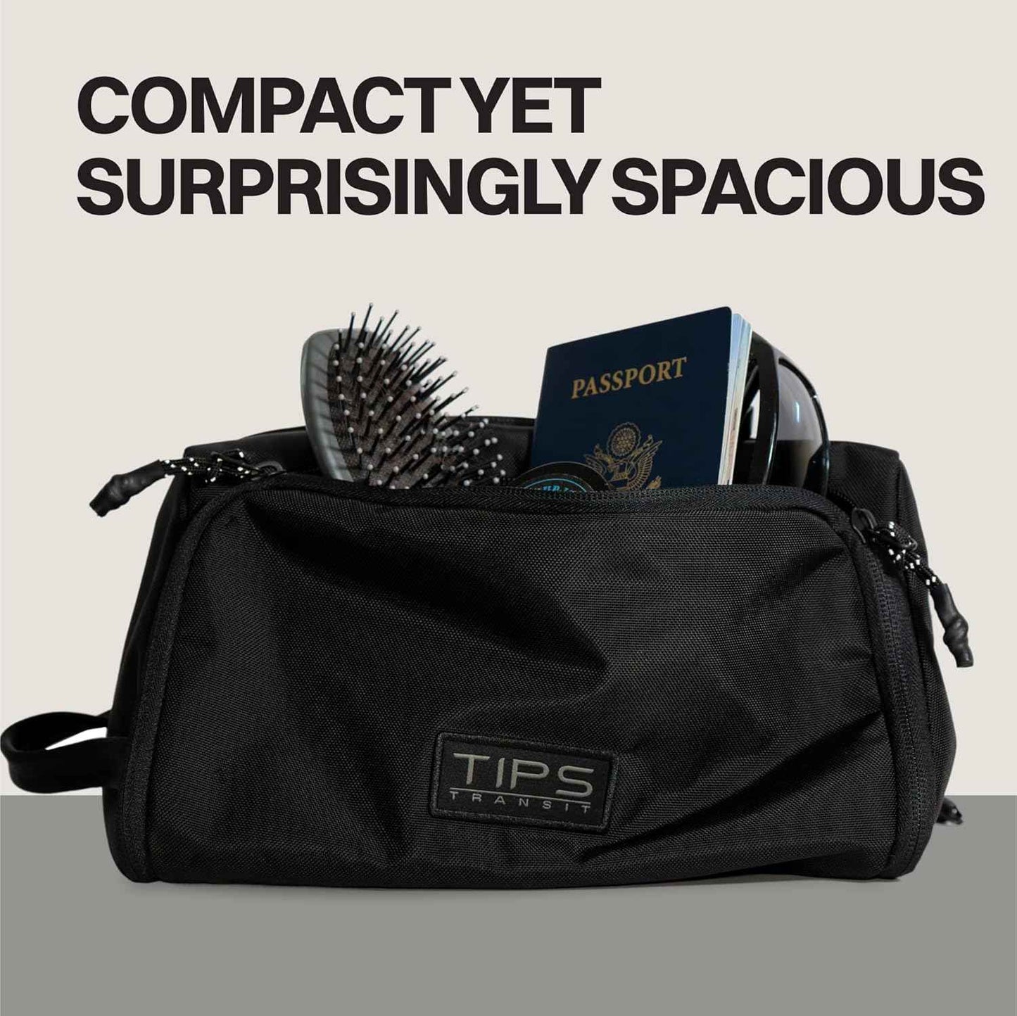 Blue Tees Golf TIPS Travel Kit Compact & Durable Dopp Kit for Toiletries, Electronics & Accessories, Waterproof Interior, Multiple Pockets, and Triangular Design, Ideal for Travel & Everyday Use