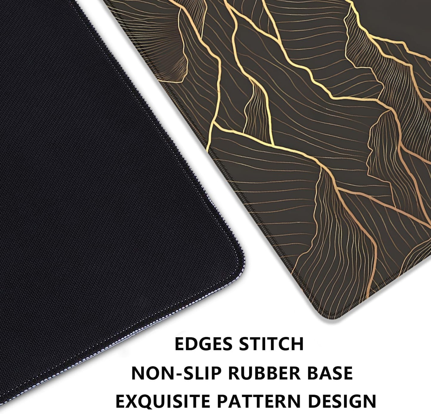 Gold Mountains Mouse Pad Desk Pad,Extended Gaming Mouse Mat with Stitched Edges Non-Slip Waterproof Rubber Base Mous Mat for Office,Computer,Keyboard,Laptop and Home Desk Pad(27.5X11.8 in)