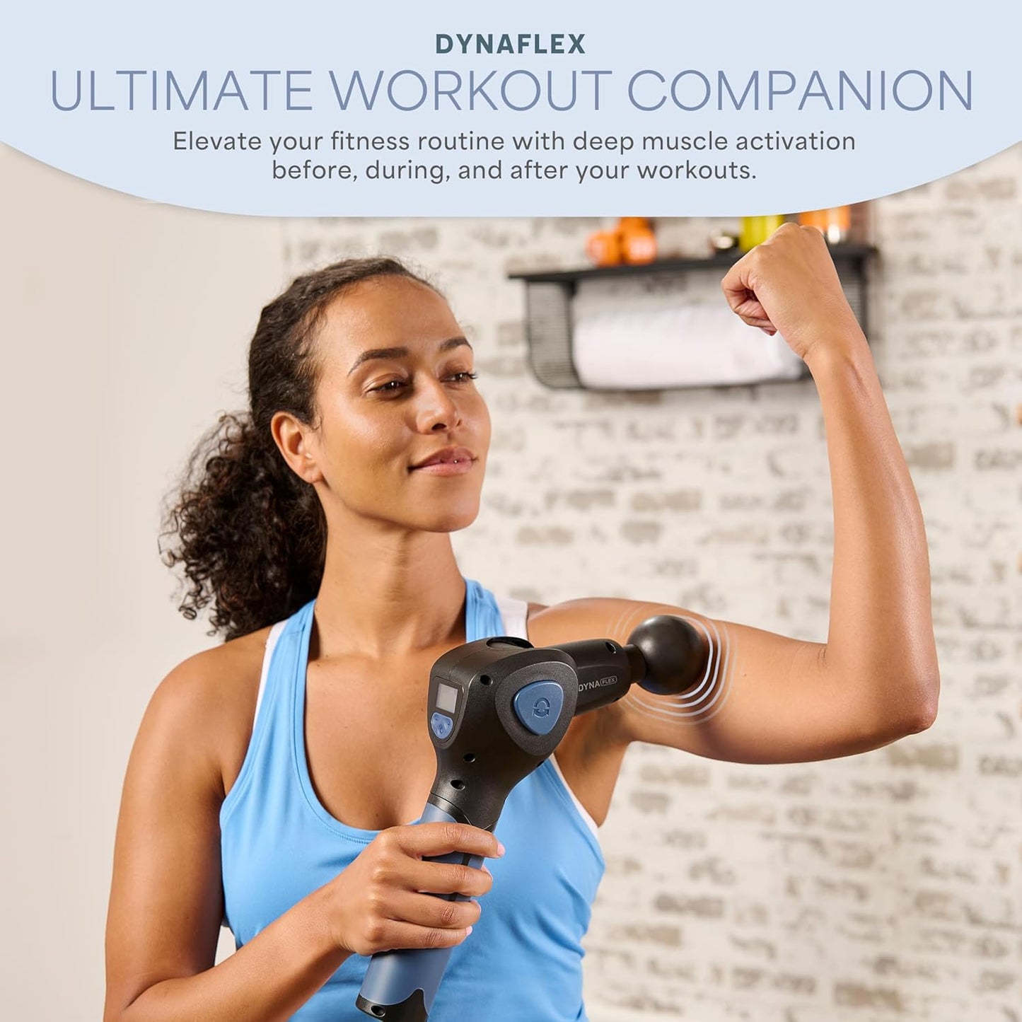 LifePro DynaFlex Percussion Massage Gun — Deep Tissue Back Massager with 4-Angle Rotating Arm — 16 Speeds, 10 Heads for Self Back & Neck for Athletes, Men & Women – Quiet, Portable with Travel Case