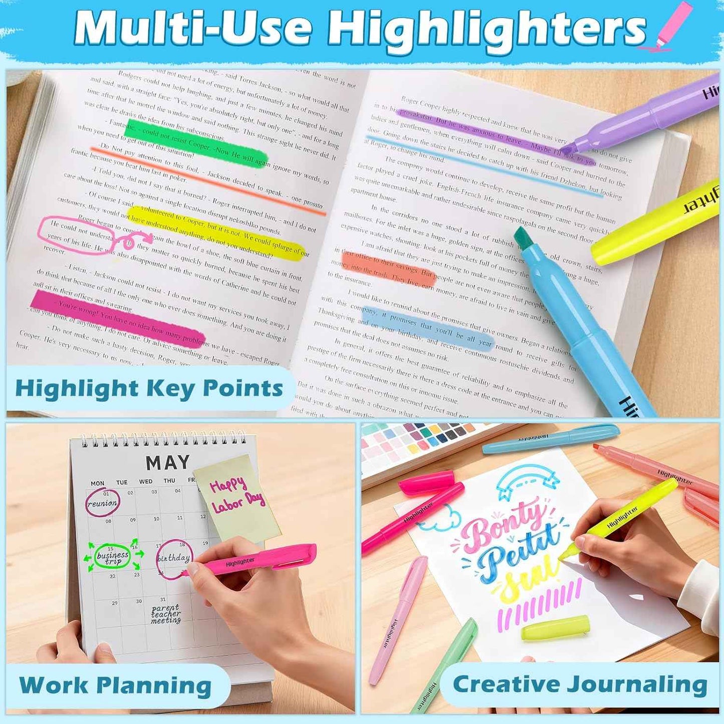 144 Pack Highlighters Bulk, 12 Assorted Colors Chisel Tip Highlighters, No Bleed Bright & Pastel Highlighter for School Supplies, Office Classroom Must Have for Adult Kids Teachers