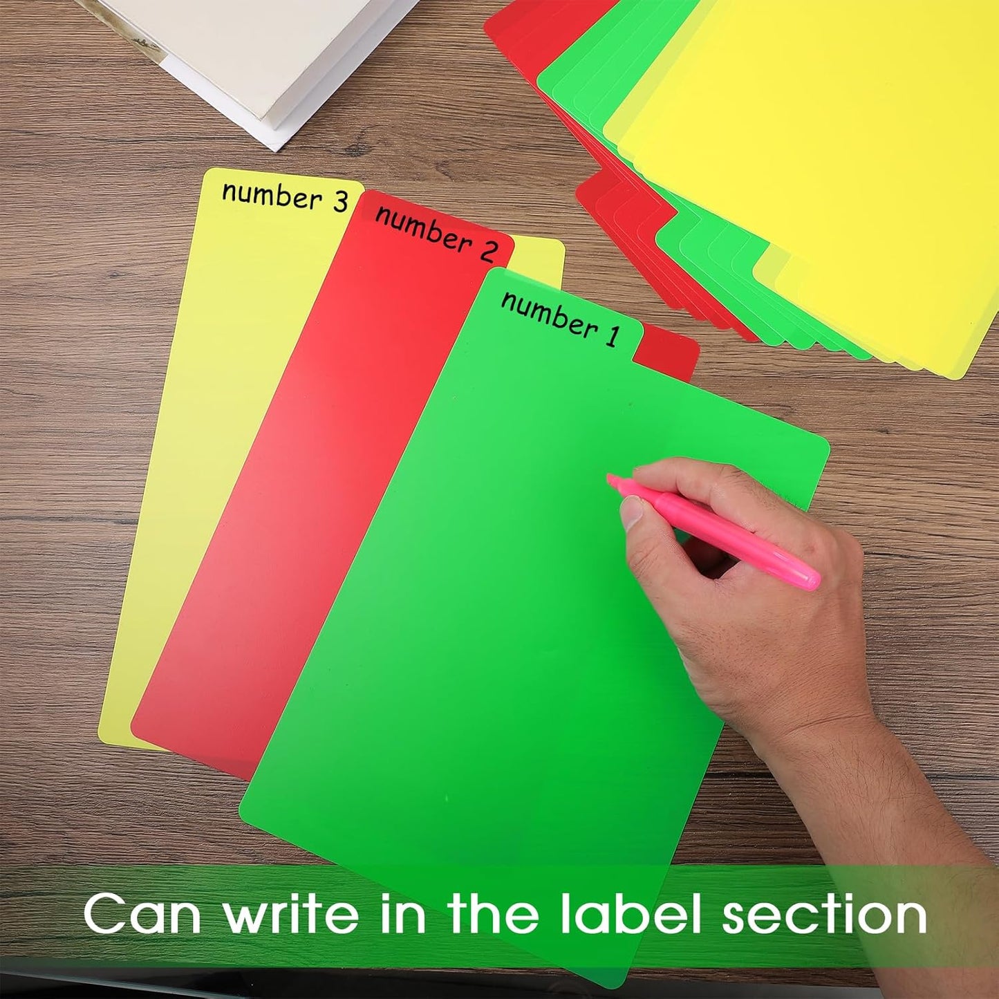 60 Pcs Comic Dividers - Multicolor Frosted Card Separator with Tabs Archival Polyethylene Plastic Dividers | Organize Comics Efficiently in Storage Boxes | Write-On Index Tab, 7.1 x 11 Inch