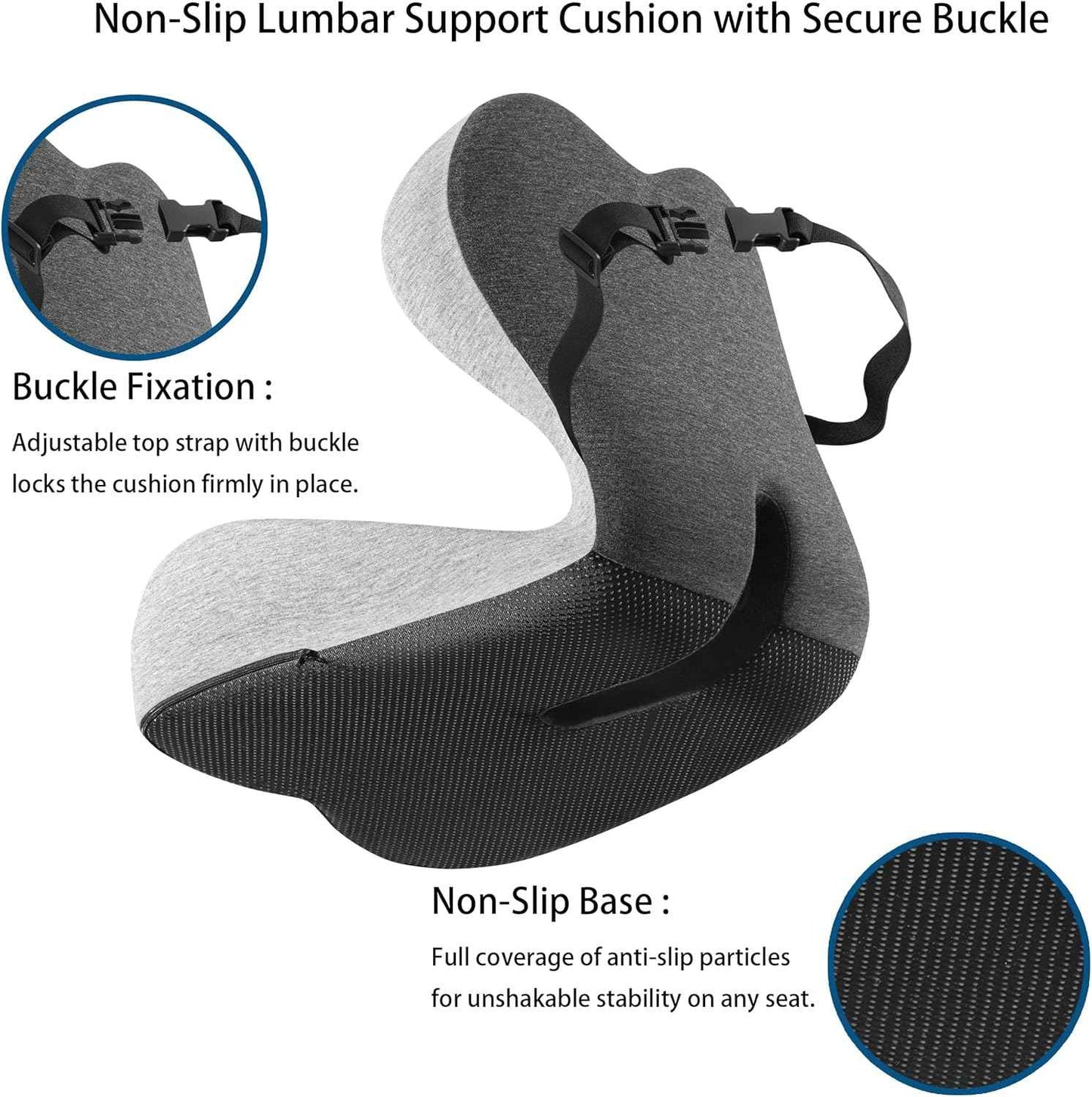 StarAneer Ultimate L-Shaped Truck Driver Seat Cushion - Ergonomic Memory Foam Back & Tailbone Support - Breathable Cool-Mesh Pressure Relief Pad for Office Chairs, Semi-Trucks, & Long-Haul Driving