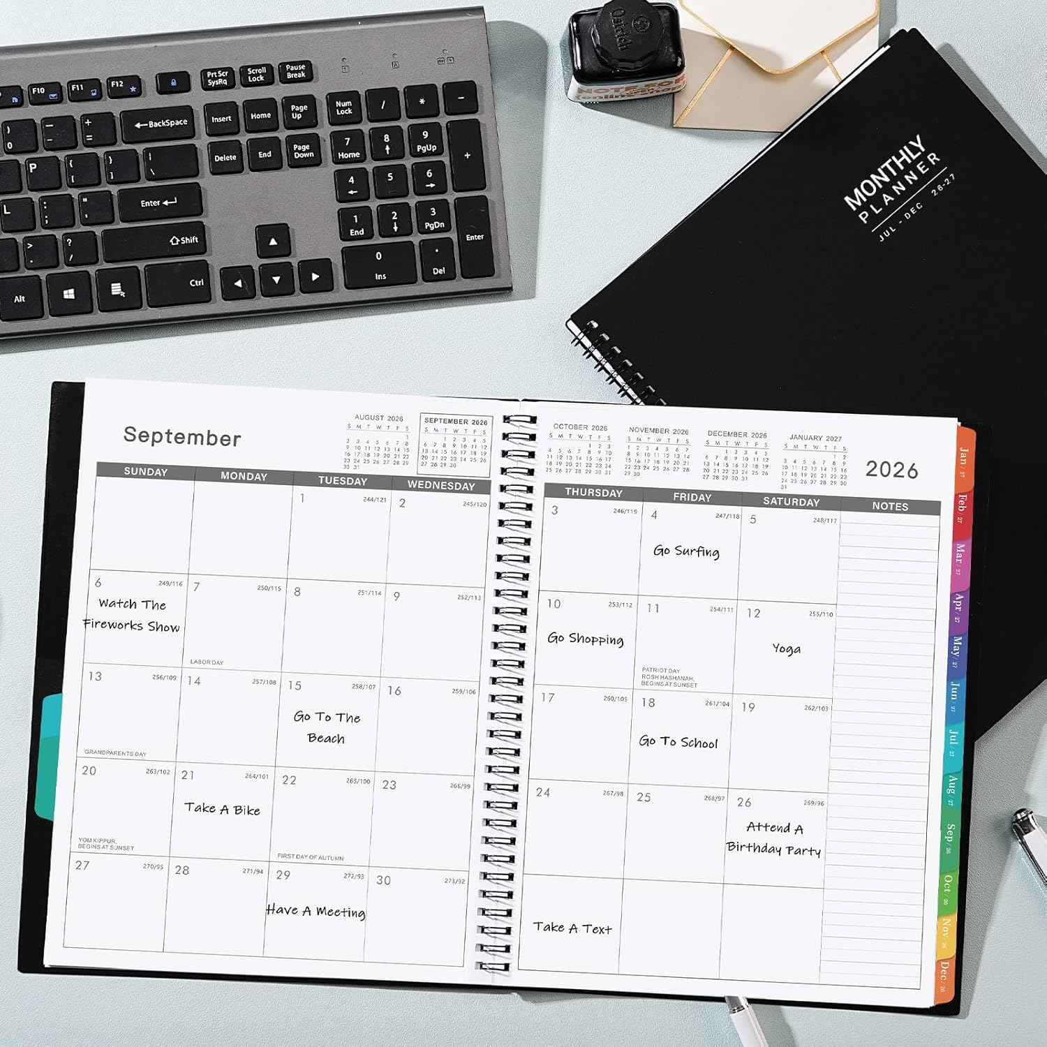 2026-2027 Monthly Planner - Jul 2026 - Dec 2027, 8.9" x 11.1", 18 Months Planner Calendar 2026-2027, Colorful Monthly Tabs, Suitable for School & Work