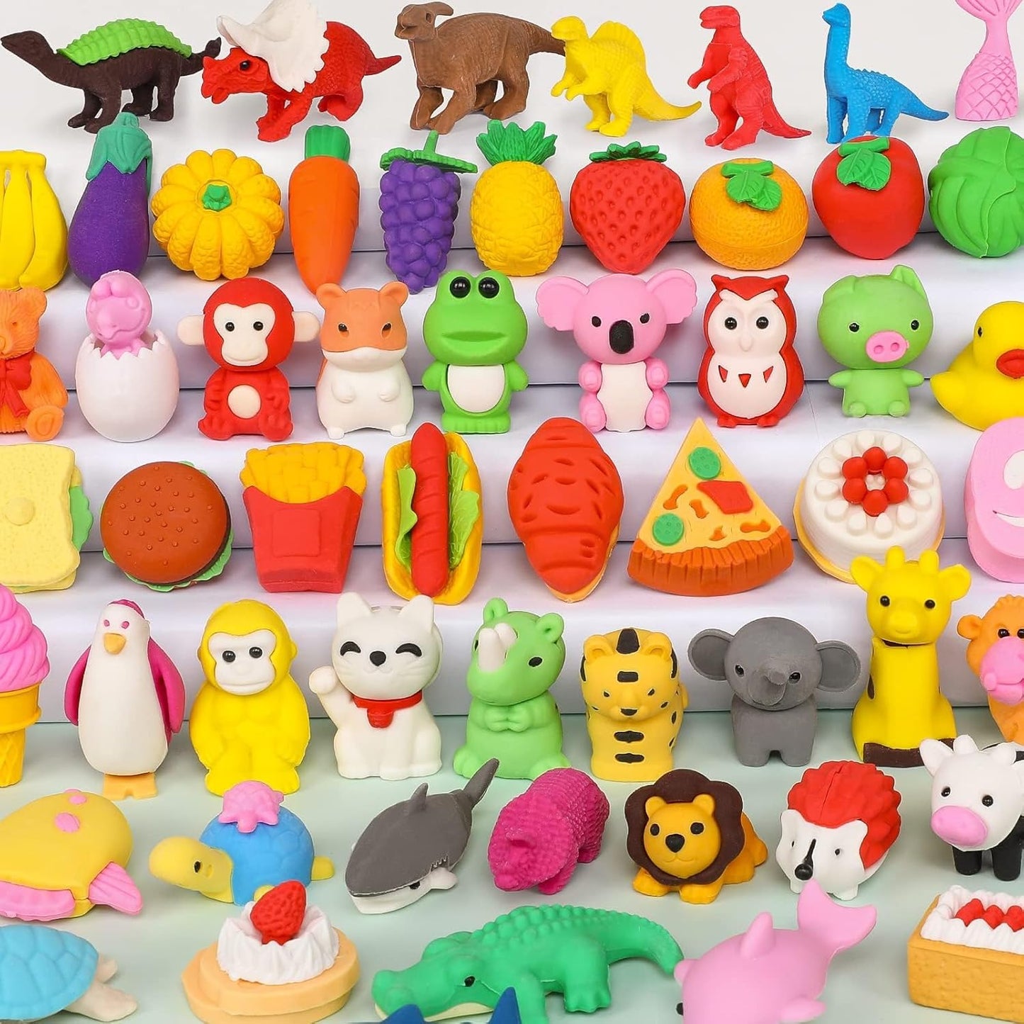 Animal Erasers for Kids 50 Pack Kid's Eraser Bulk Pull Apart Erasers 3D Puzzle Eraser Classroom Rewards and Prizes Class Treasure Box Kid Party Favors Back to School Supplies Gift