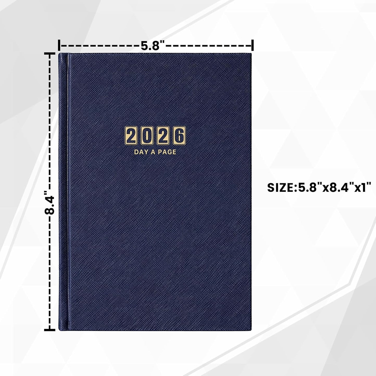 2026 Daily Planner - Daily Planner One Page Per Day, Planner 2026, JAN 2026- DEC 2026, Page A Day Calendar, Agenda for 365 Days, 2026 Planners for Organizing, 5.8" x 8.4", Blue