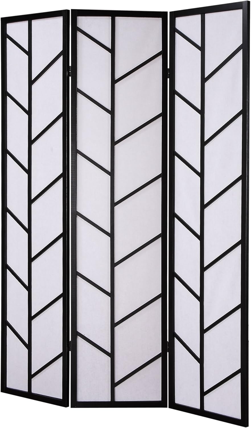 NicBex Room Divider 3 Panel Room Dividers with Heavy-Duty Rice Paper Partition Room Dividers and Folding Privacy Screens Wall Divider for Home, Office, Room Separation,51" W x 2" D x 71" H, Black - Lumora Desk