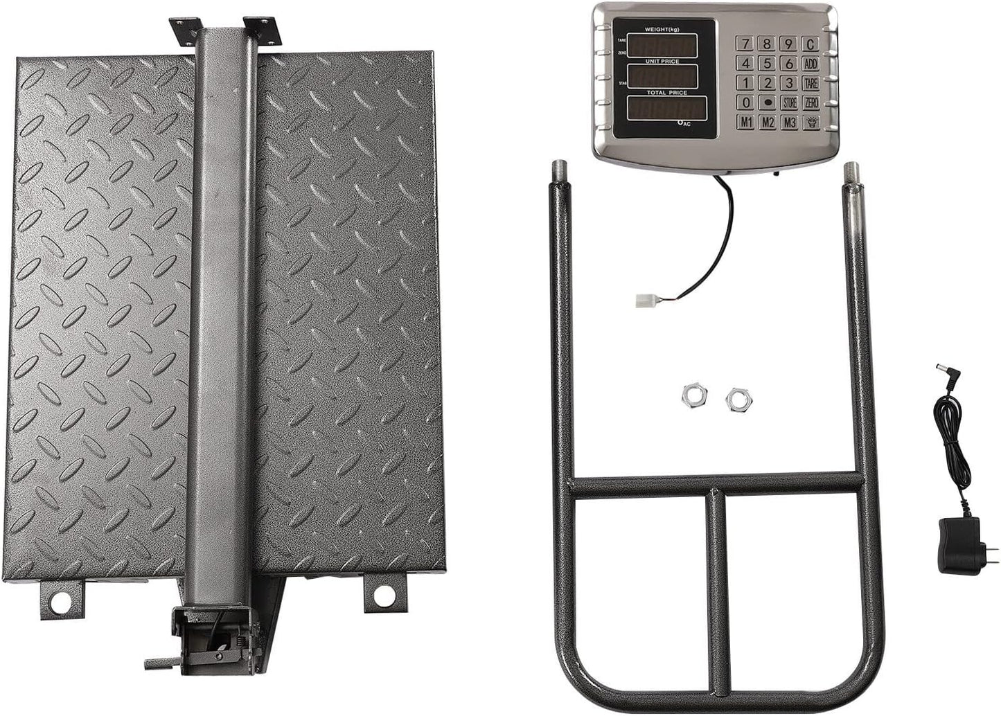 660lb Floor Industrial Platform Scale with Removable Guardrail Digital Scale with Accurate LB/KG High-Definition Displa Foldable for Weighing Luggage Package Shipping Double Sided Display - Lumora Desk