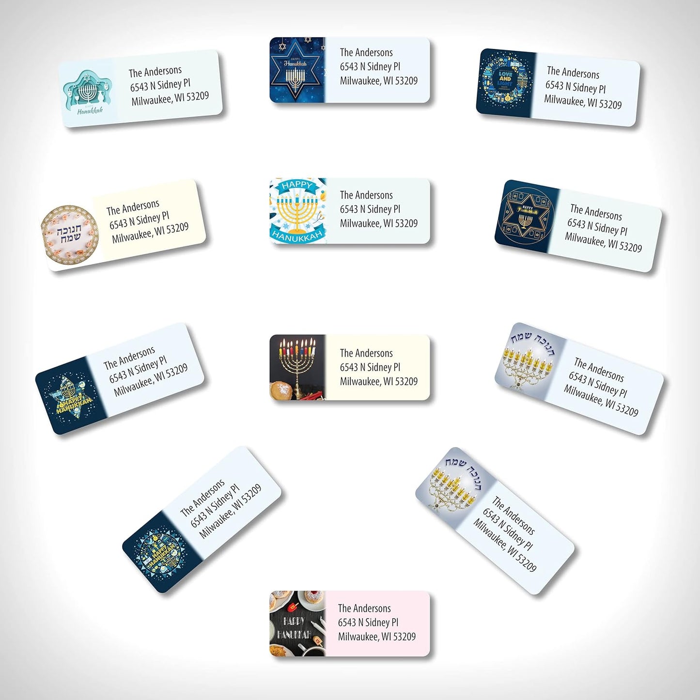 Customized Personalized Hannukah Address Labels - Made in The USA by Kenco (250 Labels, Hannukah) - Lumora Desk