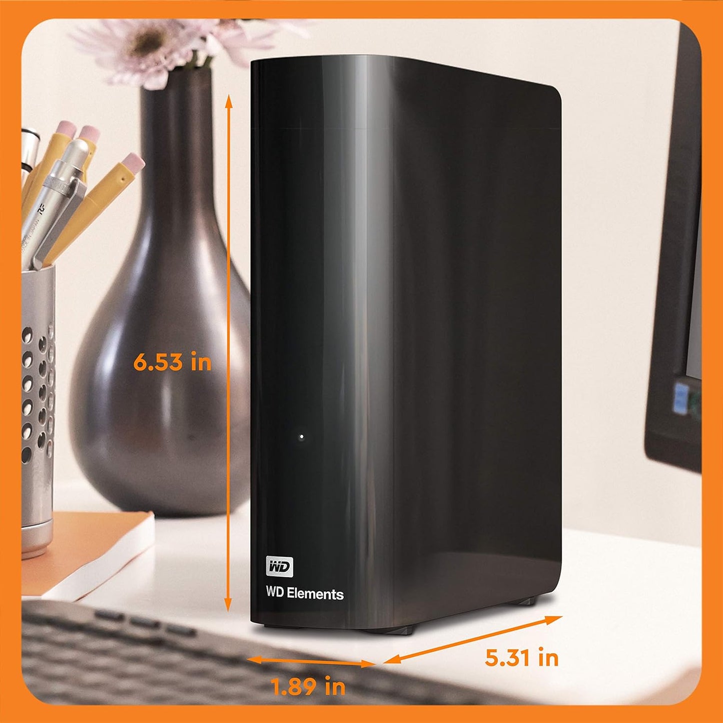 Western Digital 14TB Elements Desktop External Hard Drive, USB 3.0 external hard drive for plug-and-play storage - Western DigitalBWLG0140HBK-NESN