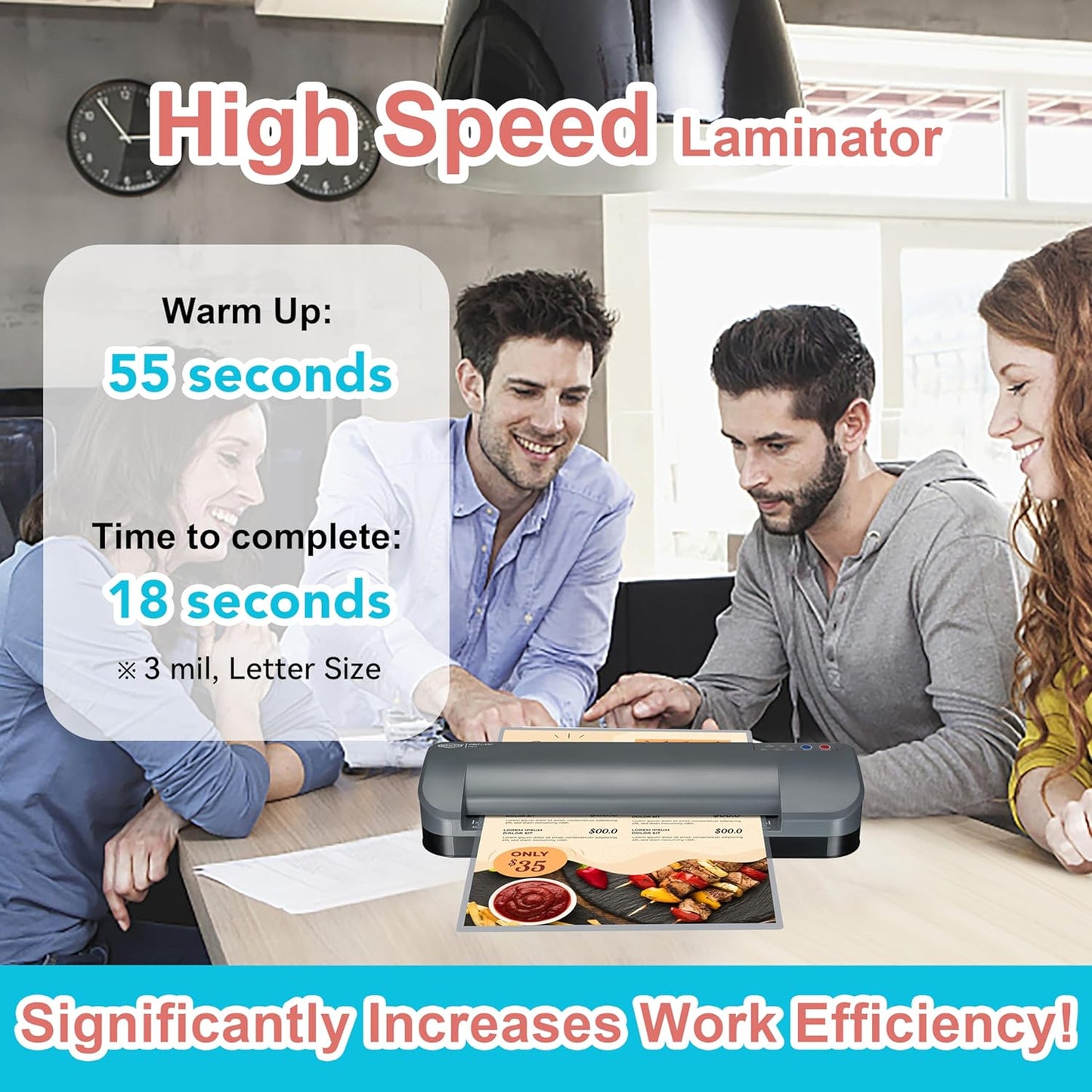 SINCHI 13-Inch Thermal Laminator & Foil Applicator, 3–10 Mil, 4-Roller, 55s Warm-Up, 40 in/Min, Auto Shutoff, Commercial-Grade Laminating Machine with 10 Pouches for Office, School, Crafts & DIY