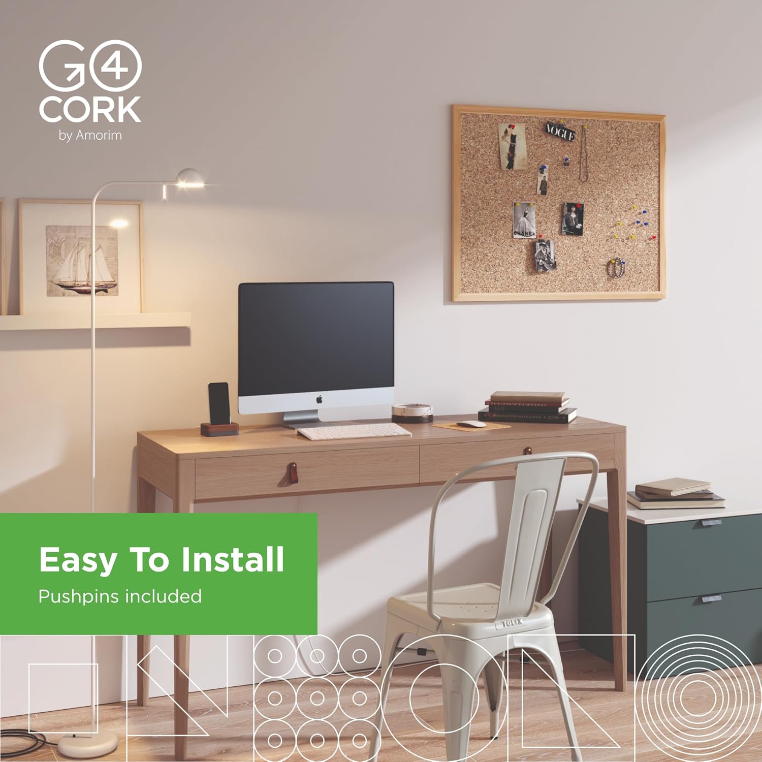 Go4Cork Framed Cork Bulletin Board - 23.6”x 15.7” | Premium Double-Sided Pine Frame Eco Cork Memoboard | Office, Home & Classroom Organization Decor | Pushpins & Set Up Accessories Included - Lumora Desk