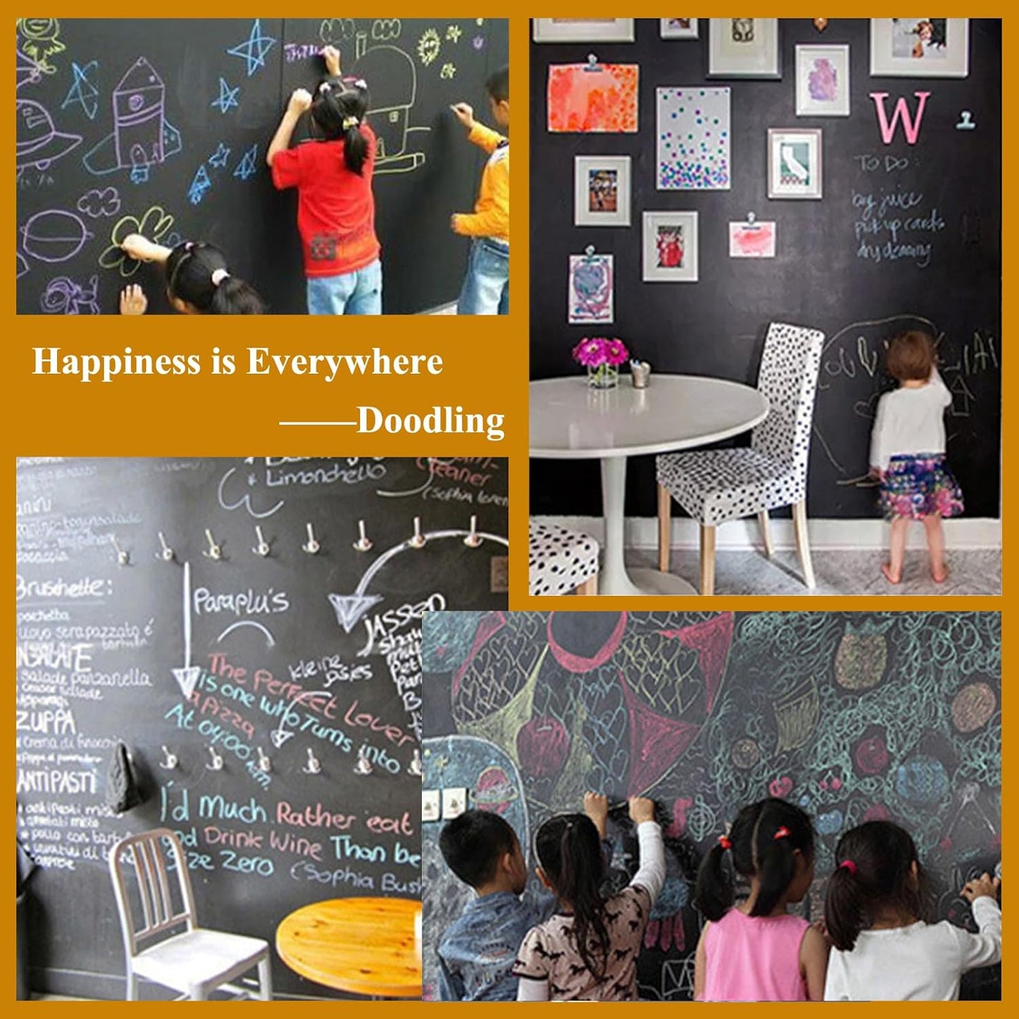 Magnetic Chalkboard Contact Paper with Adhesive, 70" x 35" Magnetic Blackboard Film for Walls, Peel and Stick – Ideal for Office, Classroom, Home. Includes Dustless Chalk, Wiping Cloth, and Magnet