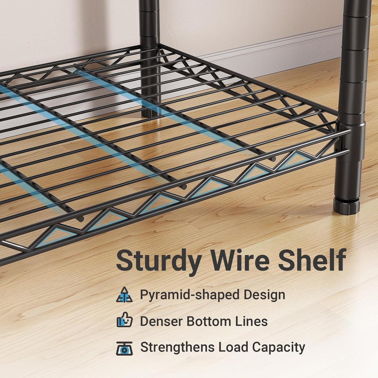 VIPEK R4 Garment Racks Heavy Duty Clothes Rack -620lb Capacity Metal Frame, Rolling Lockable Wheels & 6 Tiers Adjustable Height Shelves & Hanger Rods, Sturdy Wardrobe Closet for Home Storage, Black - Lumora Desk
