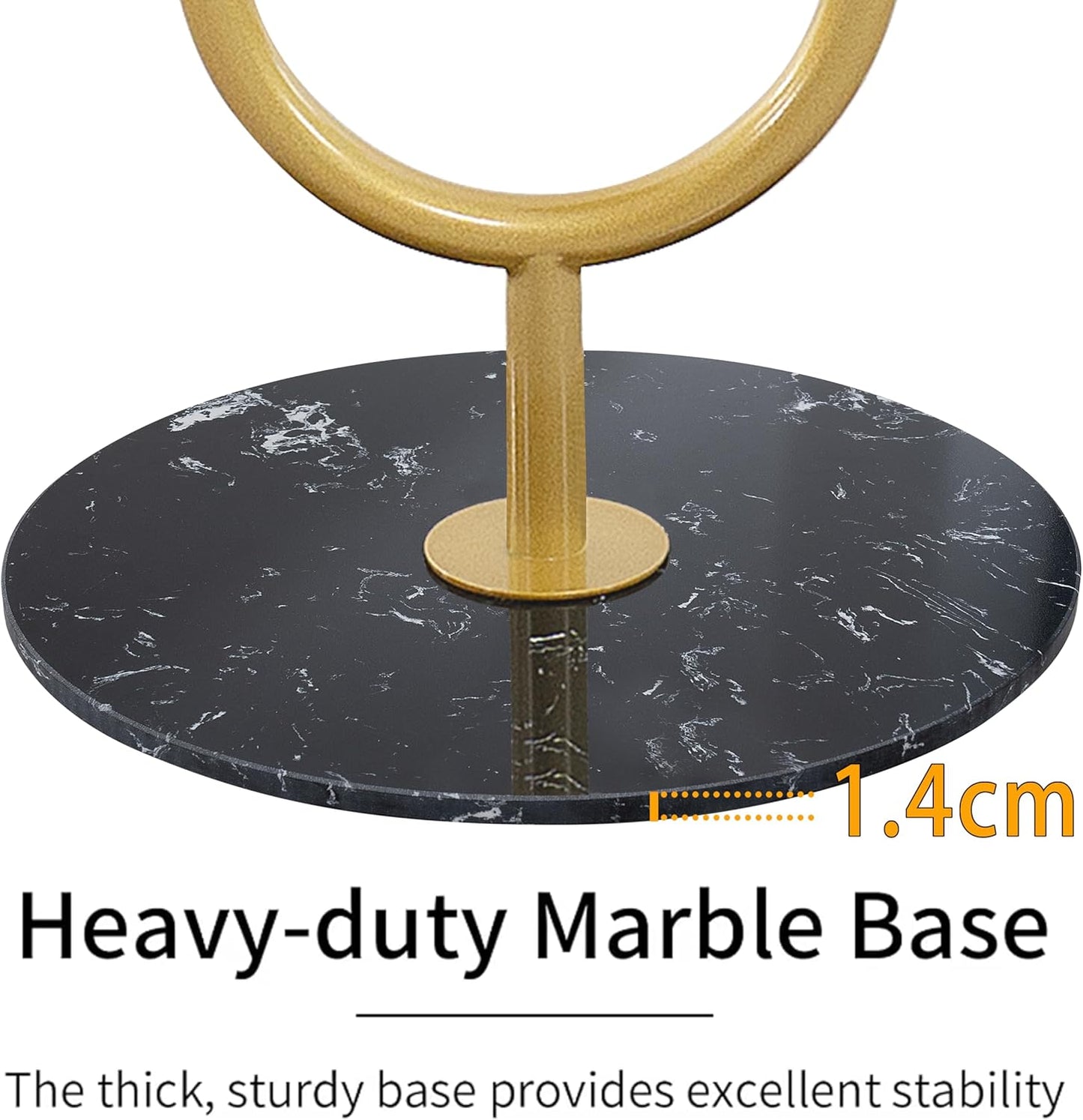 Coat Rack Stand, Metal Coat Tree with Bamboo Tray & 6 Hooks, Heavy Duty Marble Base Corner Coat Stand for Bedroom Hallway Entryway Living Room Office 13.78 x 13.78 x 68.11 Inches (Gold) - Lumora Desk