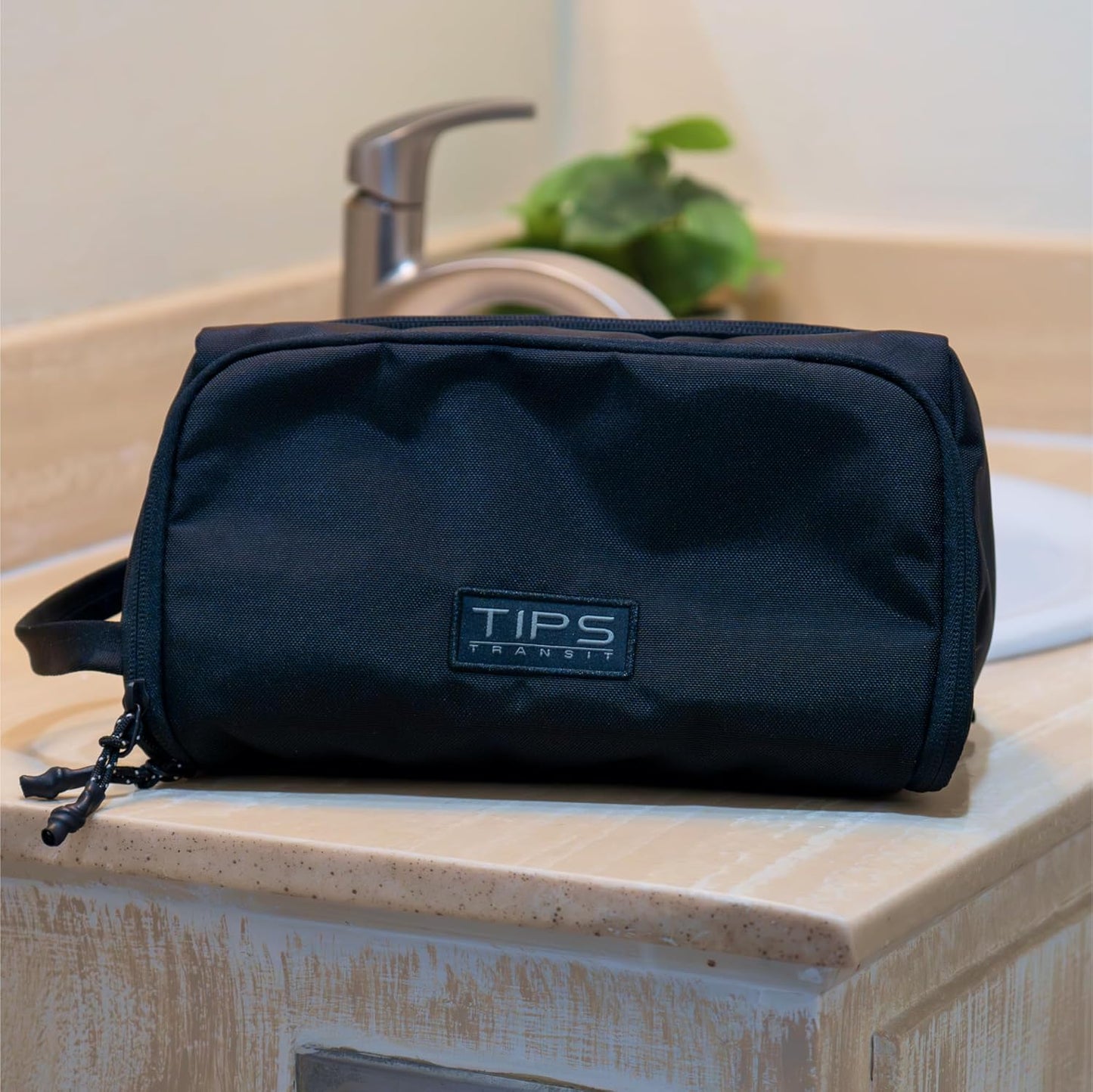 Blue Tees Golf TIPS Travel Kit Compact & Durable Dopp Kit for Toiletries, Electronics & Accessories, Waterproof Interior, Multiple Pockets, and Triangular Design, Ideal for Travel & Everyday Use