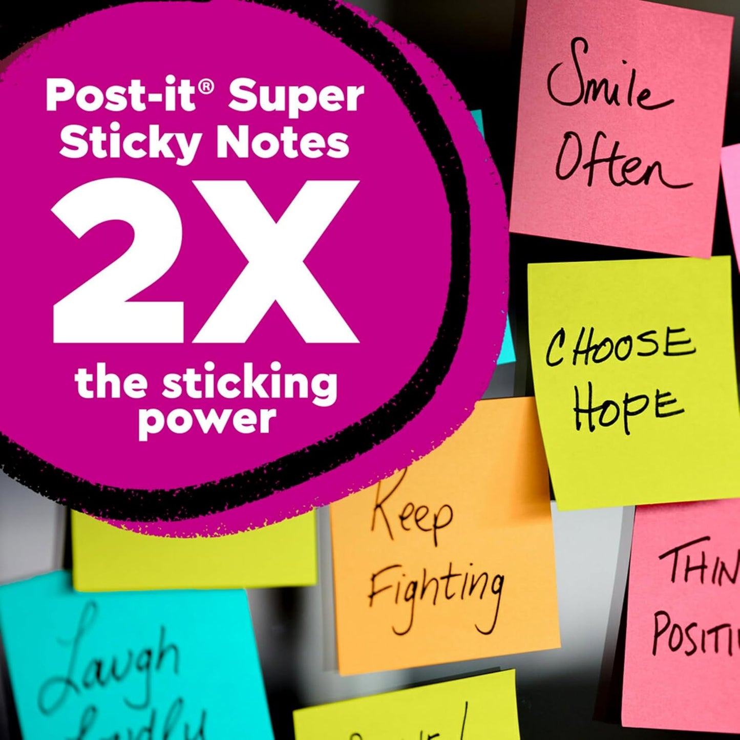 Post-it Super Sticky Notes Value Pack, 24 Pads, Convenient School Bus Carry and Storage Case, 2X The Sticking Power, 3x3 in, Bright Colors (Orange, Pink, Blue, Green, Yellow), Recyclable (654-24SSBUS)