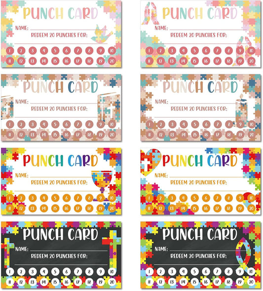 Fumete 400 Pcs Punch Cards for Classroom Reward Cards Behavior Incentive Loyalty Awards for Kids Students Teachers School Business, 8 Styles, 3.5 x 2 in(20 Christian Punches Style)