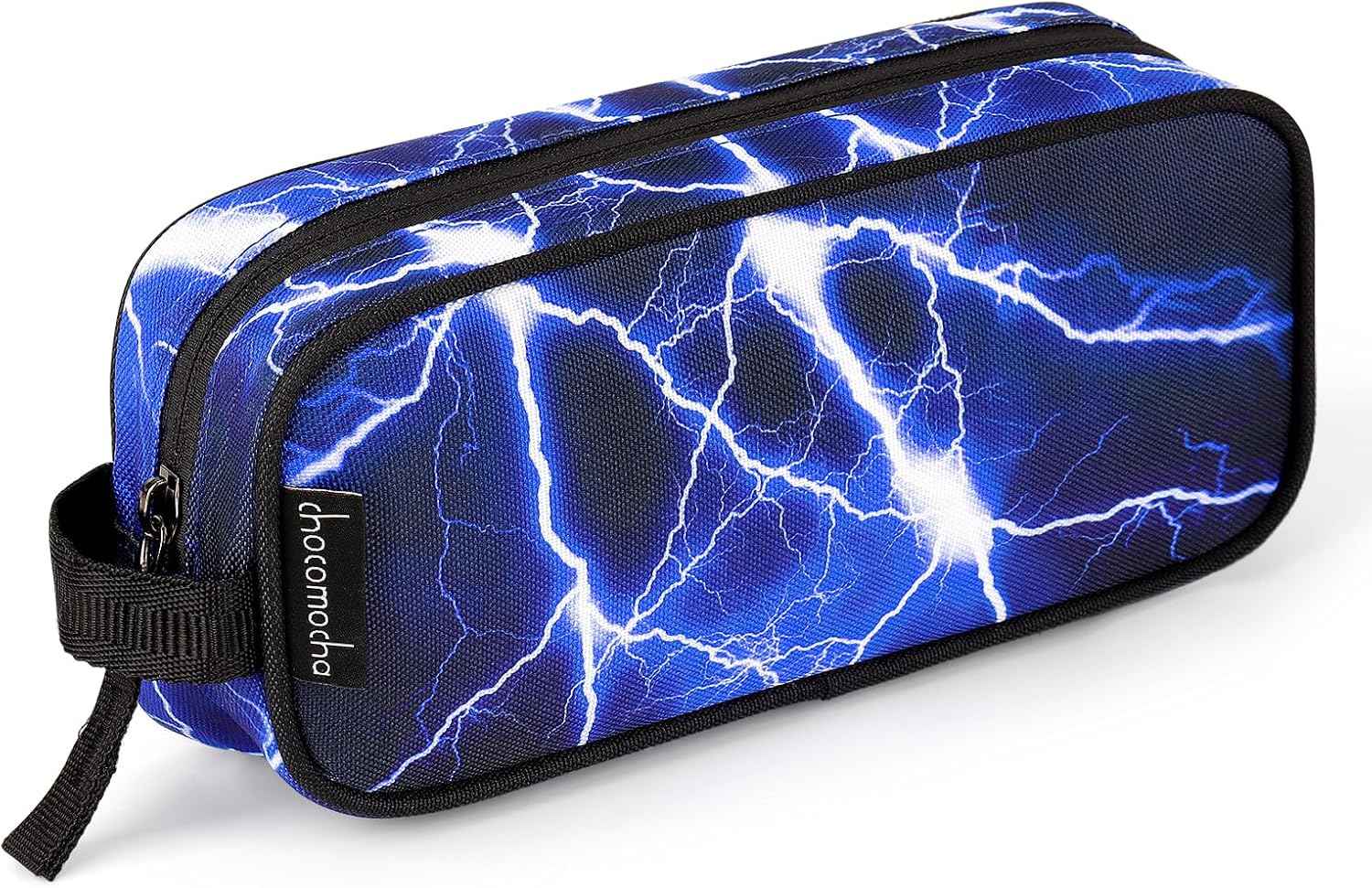 Choco Mocha Kids Pencil Case for Boys, Soft Zipper Pencil Pouch for Boys, Kids Pencil Case for School Lightning Pencil Bag for Toddler Boy, Blue