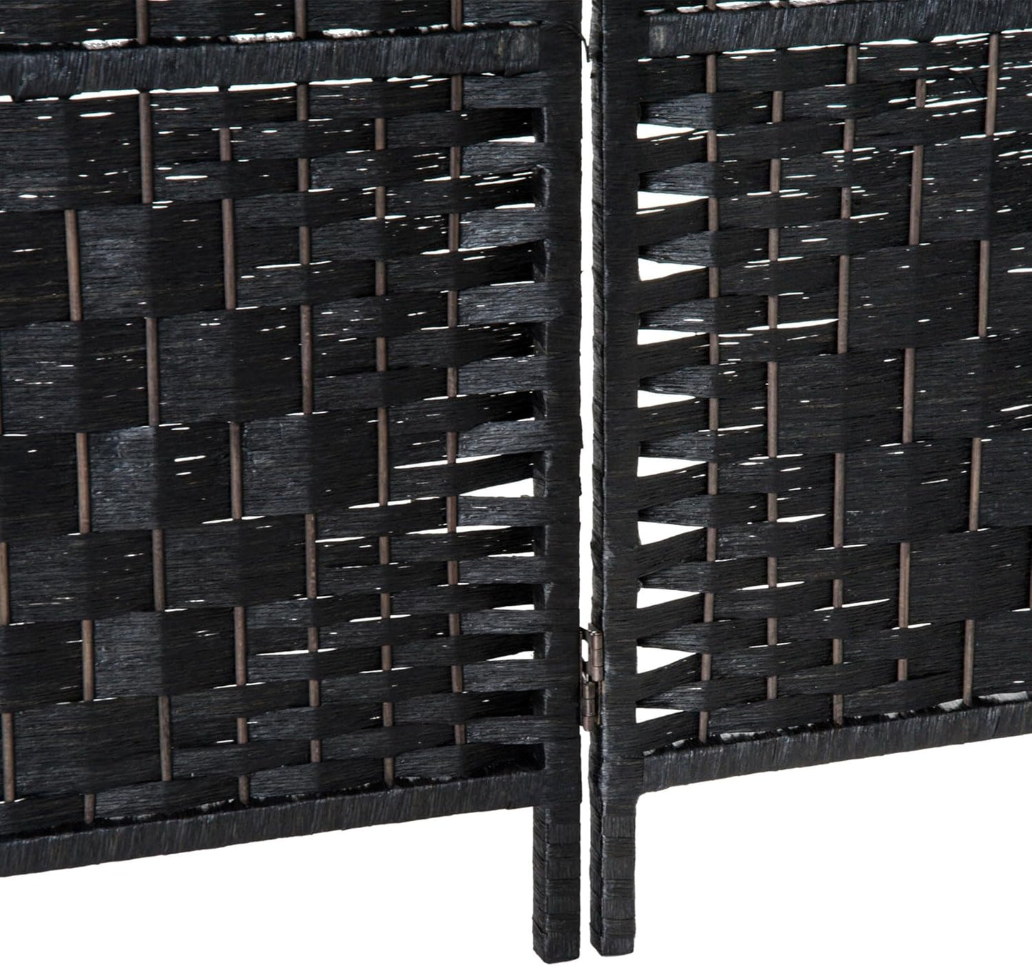 NicBex Room Divider 6 Panel Room Dividers with Wicker Weave Design Partition Room Dividers and Folding Privacy Screens 6 FT Wall Divider for Office, Room Separation,106.25"W x 0.75"D x 70.75"H, Black - Lumora Desk