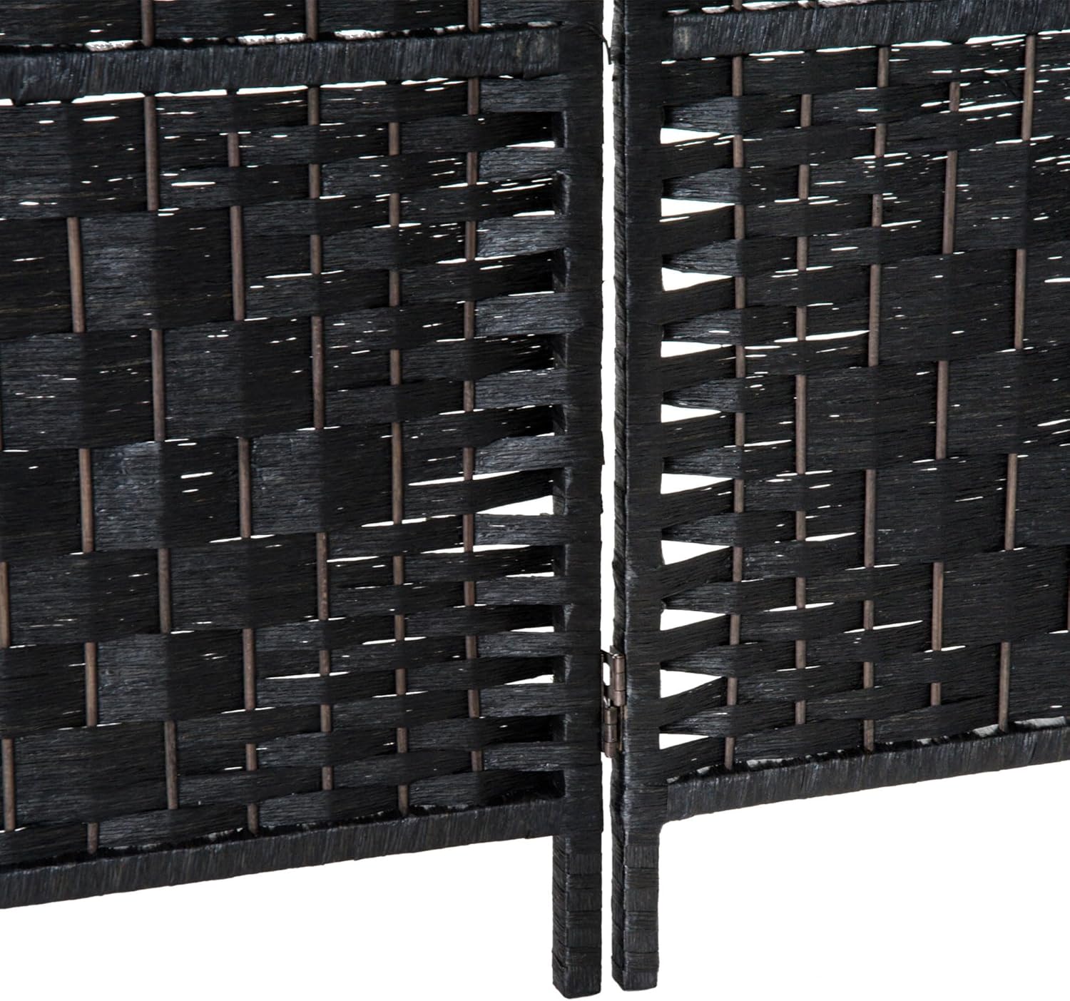 NicBex Room Divider 6 Panel Room Dividers with Wicker Weave Design Partition Room Dividers and Folding Privacy Screens 6 FT Wall Divider for Office, Room Separation,106.25"W x 0.75"D x 70.75"H, Black - Lumora Desk