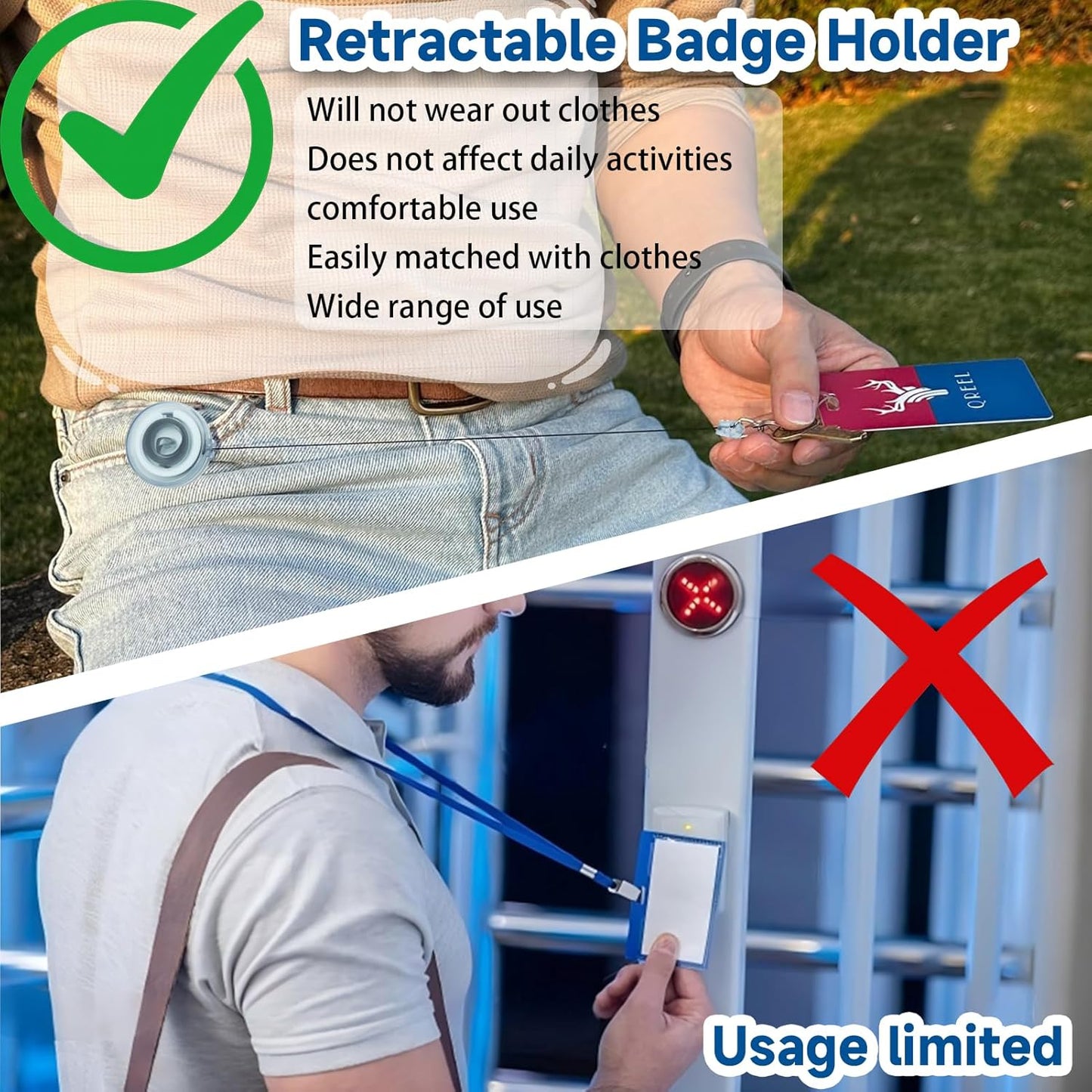 30 Pack Frosted Retractable Badge Reels with 24" Cord, ID Badge Holders Clips for Work, Office, Hospital, Events (Frosted Transparent)