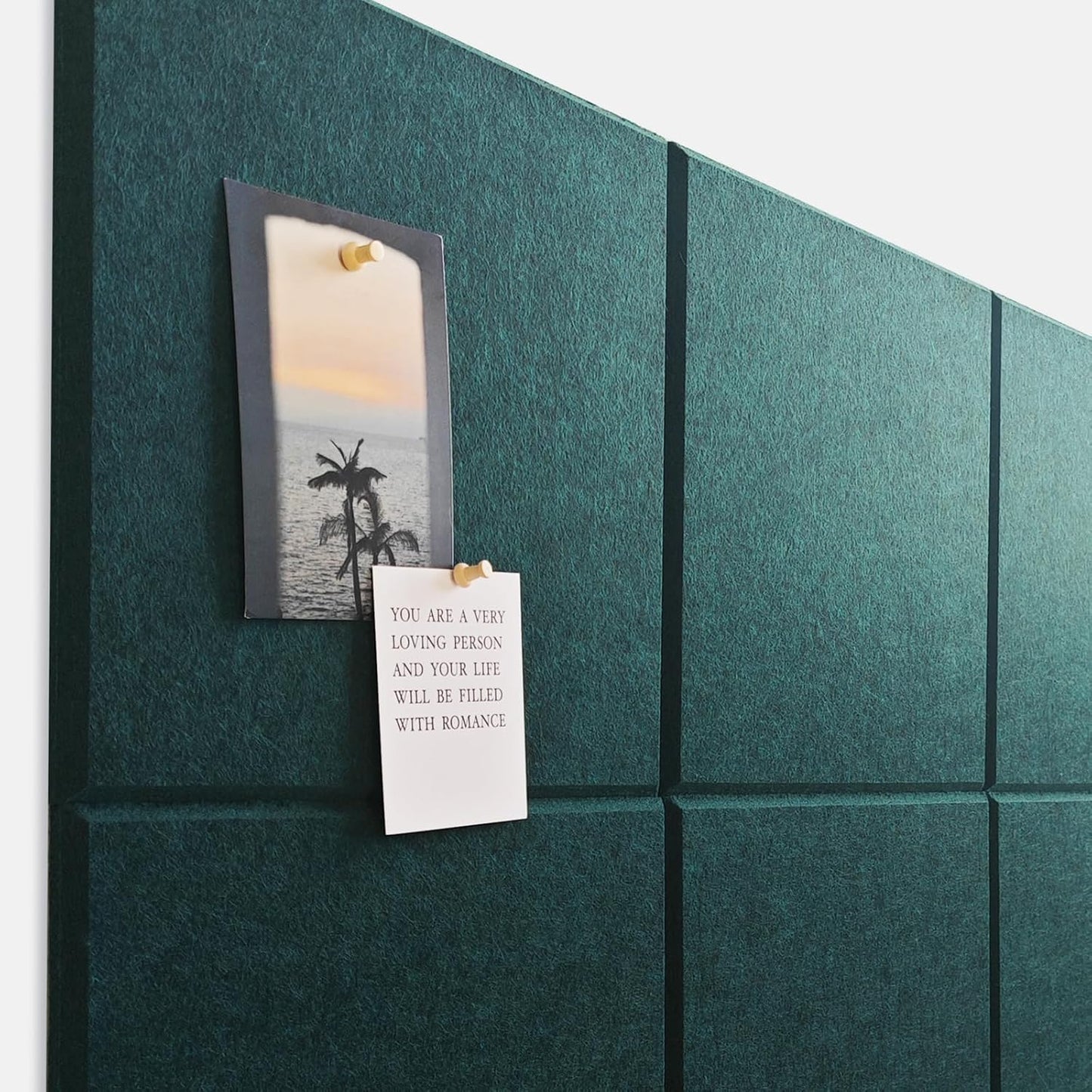 Large Cork Board for Office Wall Decor,48"x36"-12 Pack Felt Wall Tiles with Safe Removable Adhesive Tabs, 1/2" Thick, Felt Bulletin Board Pin Board Cork Boards for Walls - Dark Green