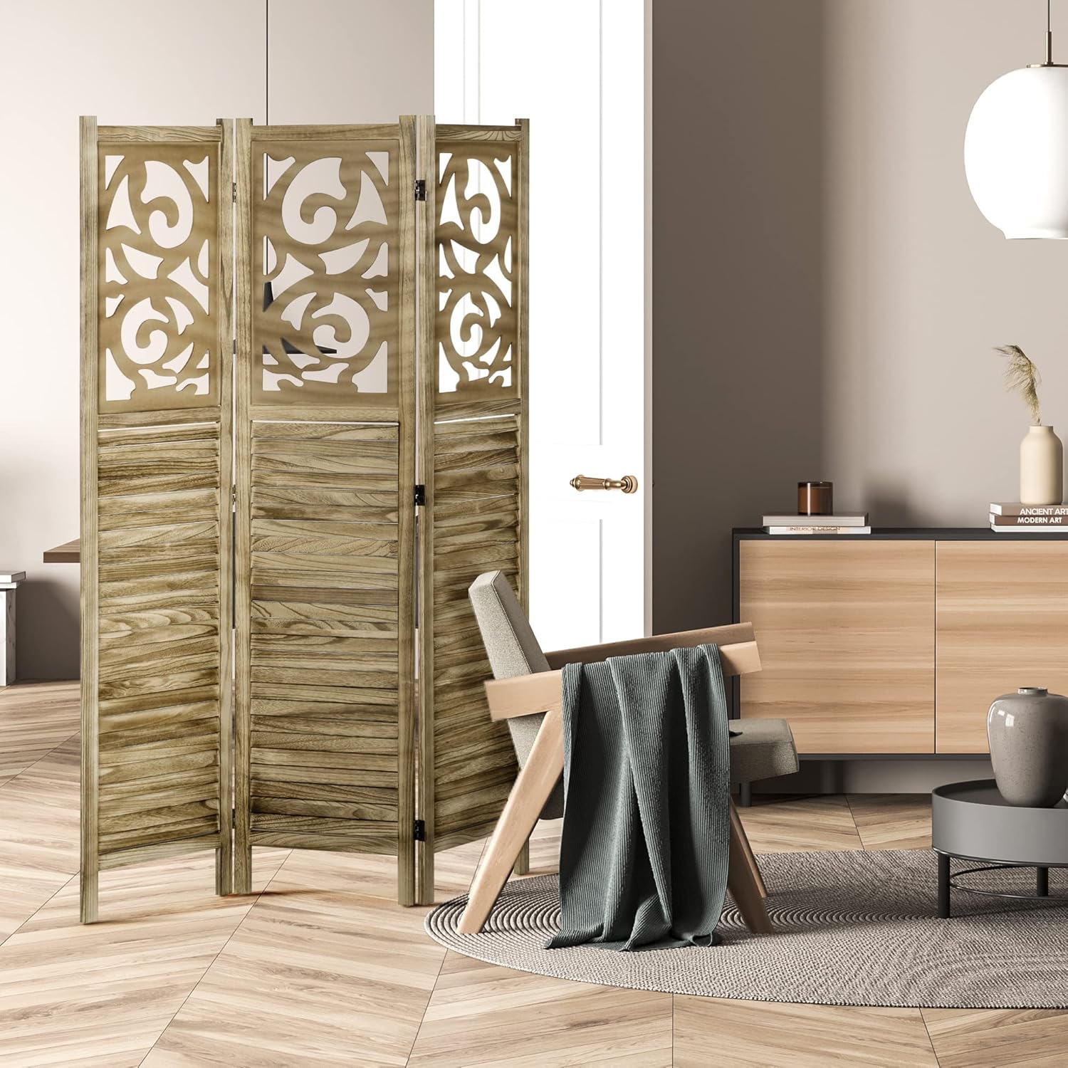 NicBex Room Divider 3 Panel Room Dividers with Floral Design Partition Room Dividers and Folding Privacy Screens 5.5 FT Wall Divider for Home, Office, Room Separation,47.25"W x 0.75"D x 67"H, Brown - Lumora Desk