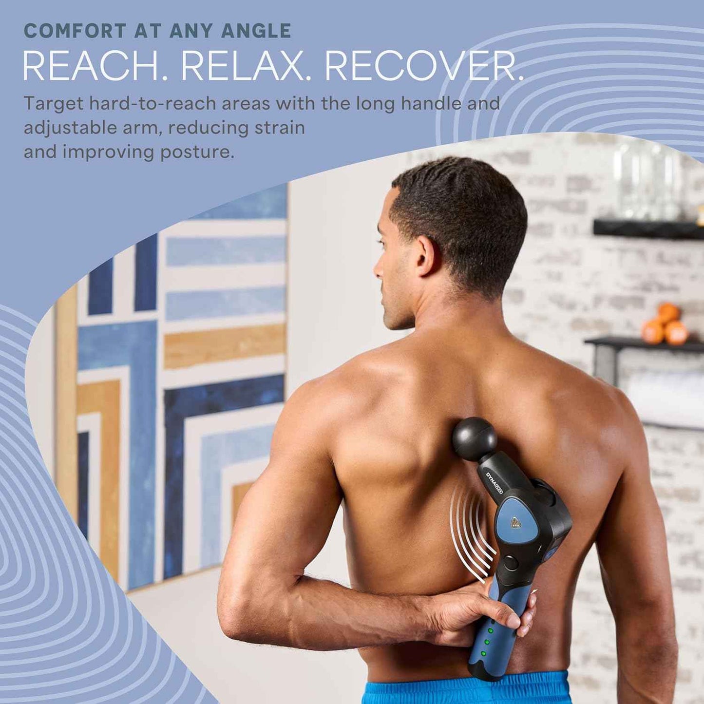 LifePro DynaFlex Percussion Massage Gun — Deep Tissue Back Massager with 4-Angle Rotating Arm — 16 Speeds, 10 Heads for Self Back & Neck for Athletes, Men & Women – Quiet, Portable with Travel Case