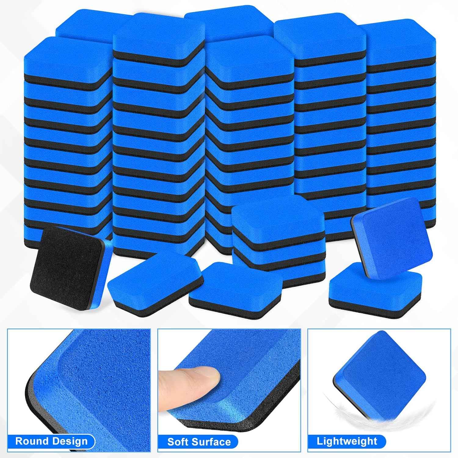 200 Packs Cube Dry Erase Eraser Bulk, Mini Magnetic Whiteboard Dry Erasers Chalkboard Cleaner Wiper for Classroom, School, Home, and Office Supplies