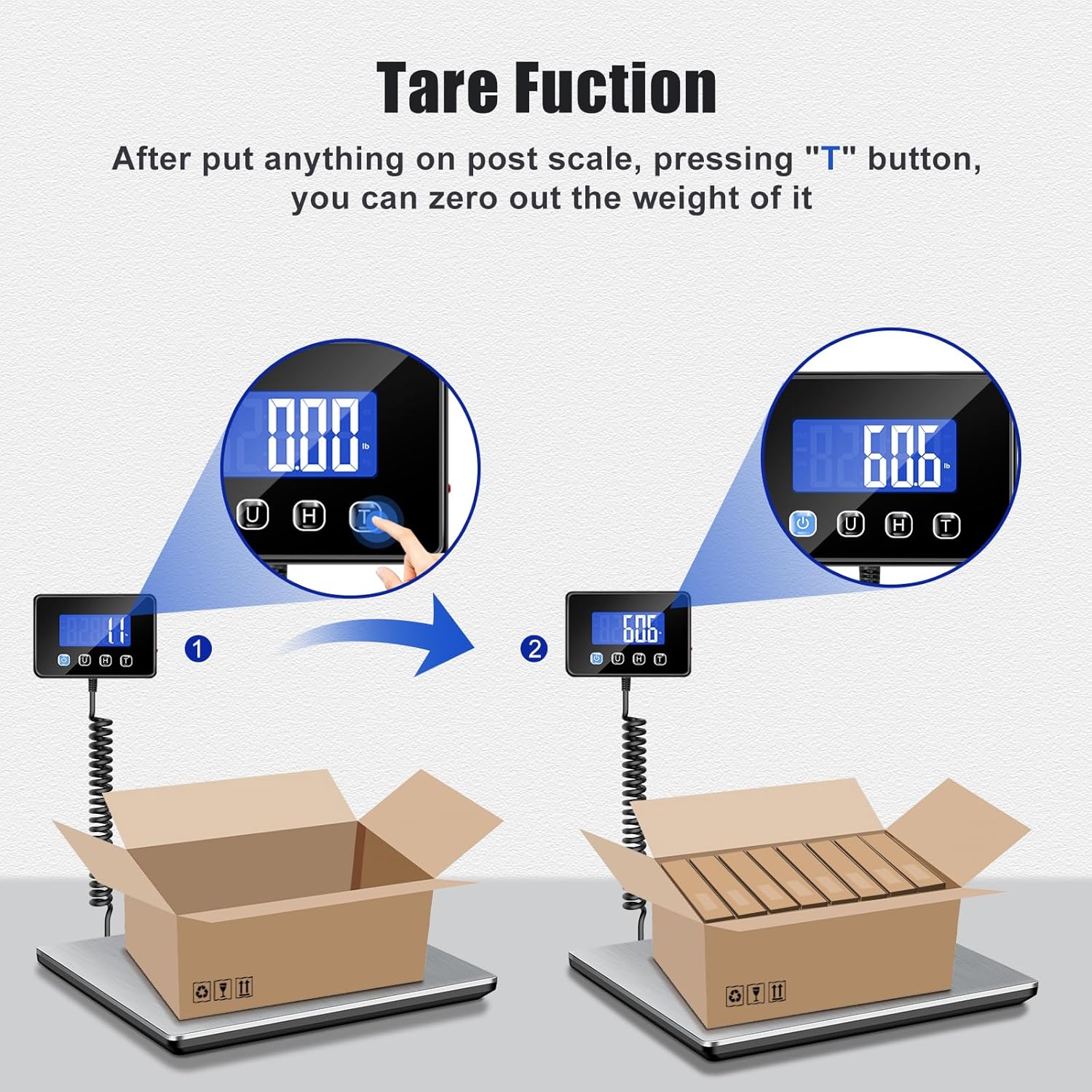Shipping Scale, 660lbs Heavy Duty Digital Postal Scale for Packages, 0.35oz High Accurate Postage Scale for Small Business, Luggage, Home Use, Battery & Charging Cable Include - Lumora Desk